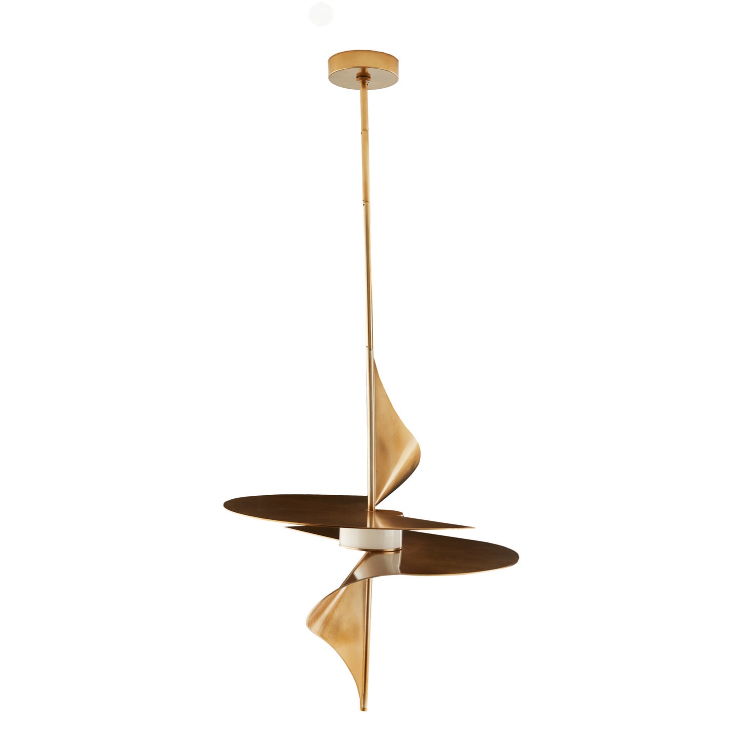 One Light Pendant from the Renly collection in Pale Gold Leaf finish