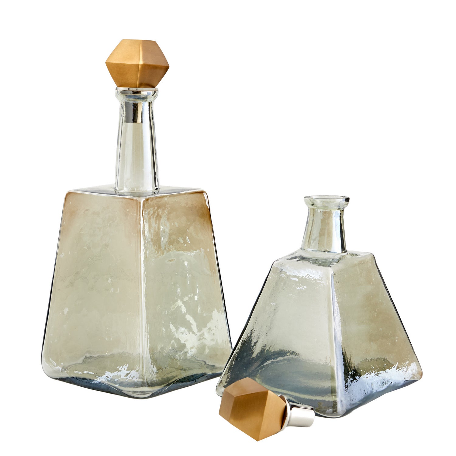 Decanters, Set of 2 from the Preston collection in Smoke finish