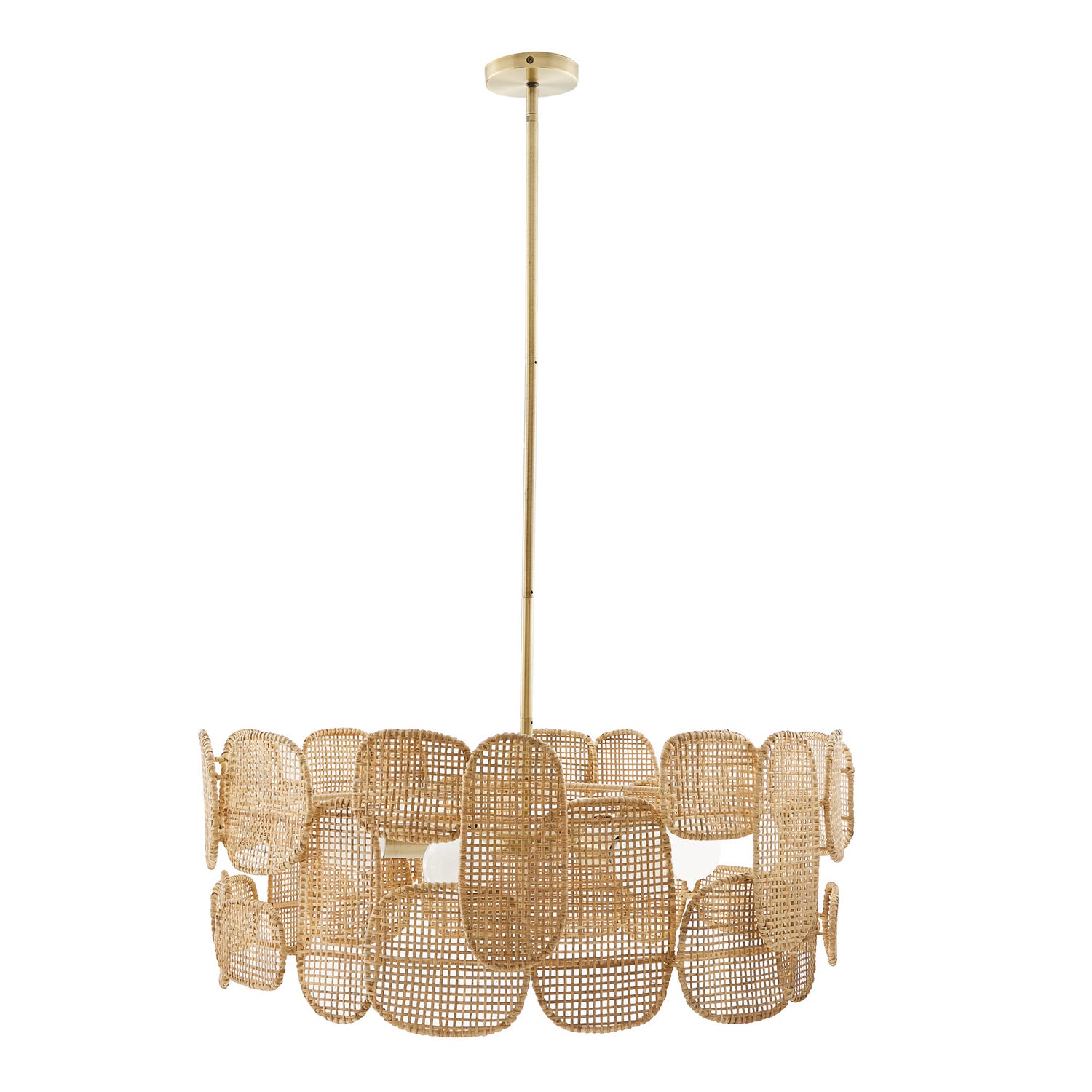 Six Light Chandelier from the Ronaldo collection in Natural finish