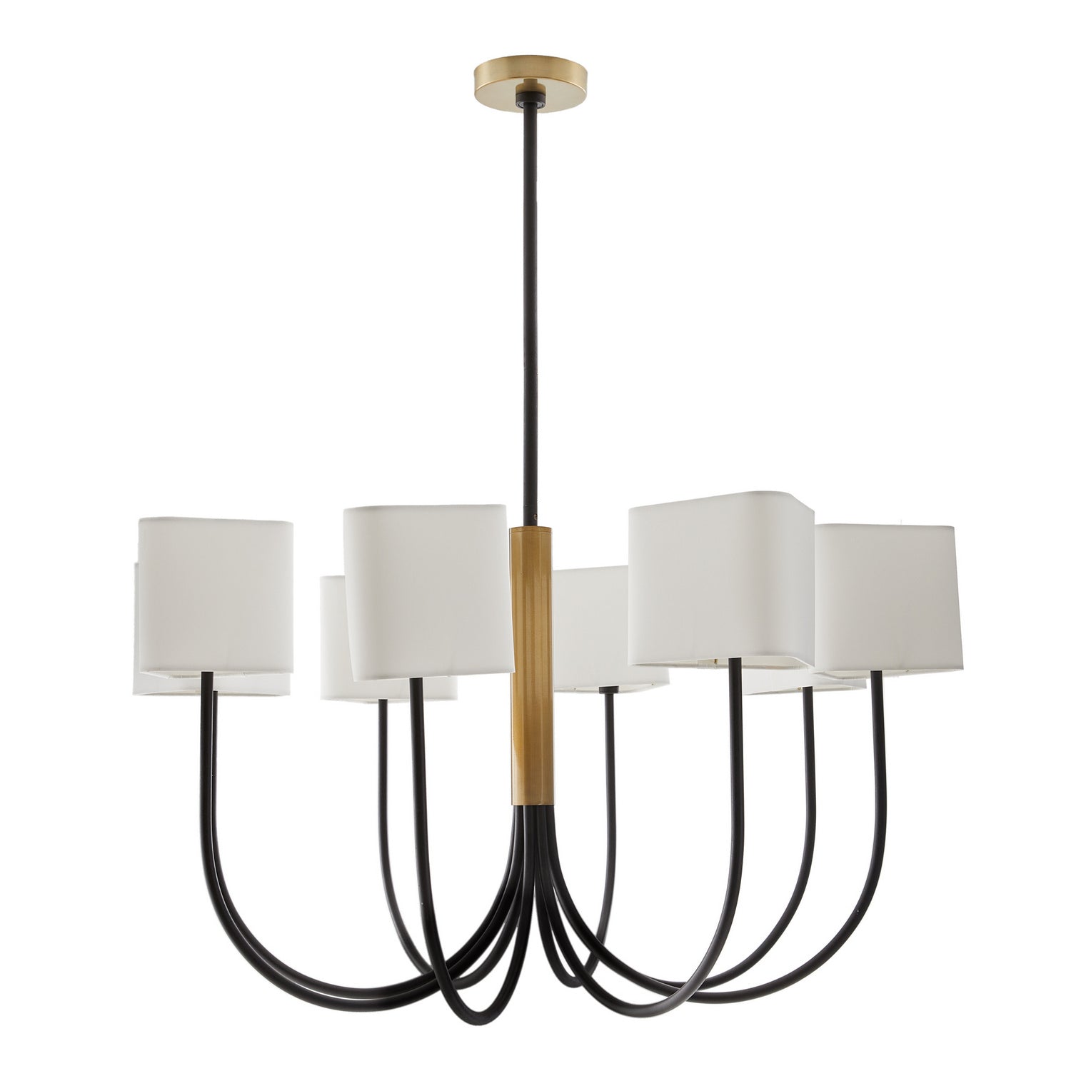 Eight Light Chandelier from the Ruskin collection in Blackened Iron finish