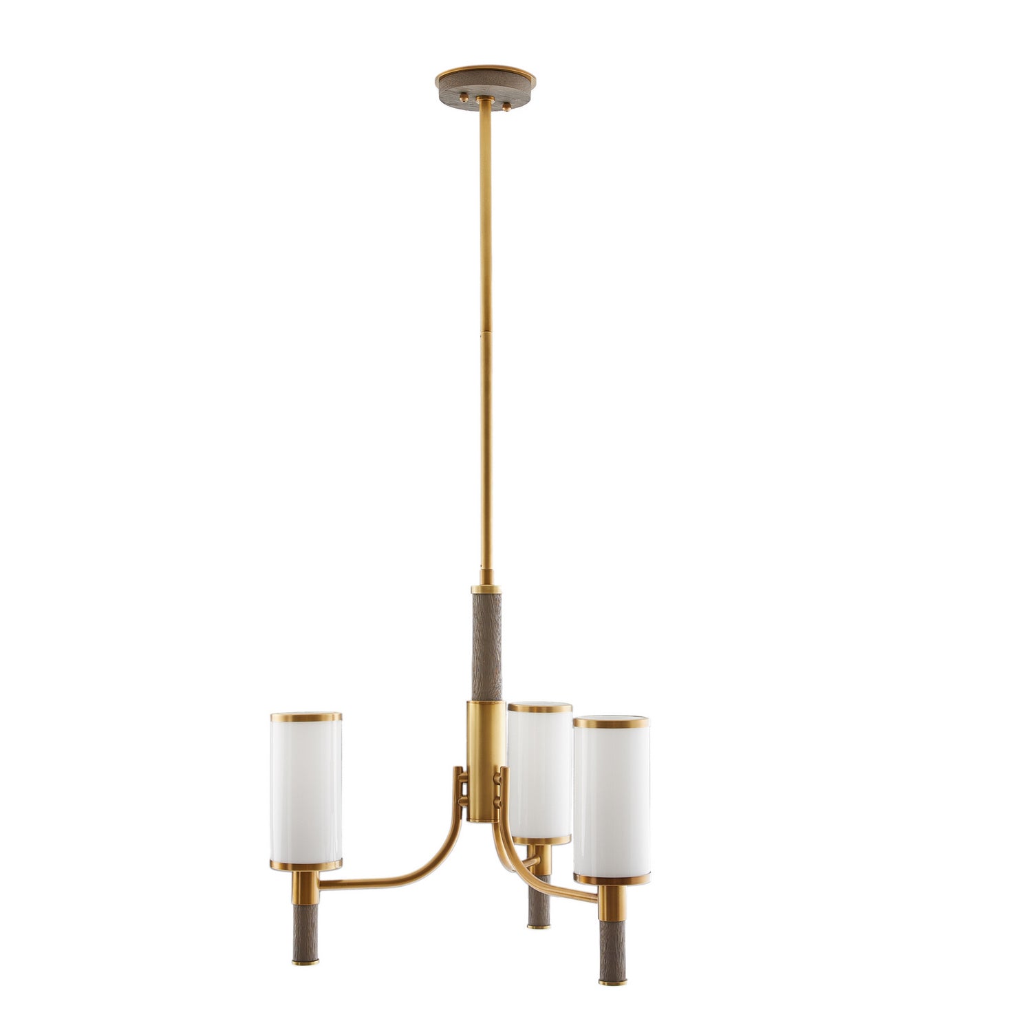 Three Light Chandelier from the Paulino collection in Opal finish