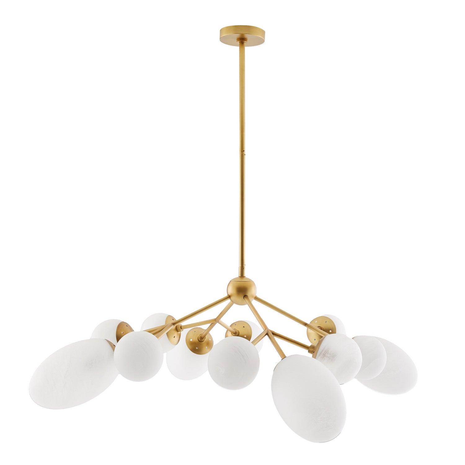 12 Light Chandelier from the Panella collection in Brushed Brass finish