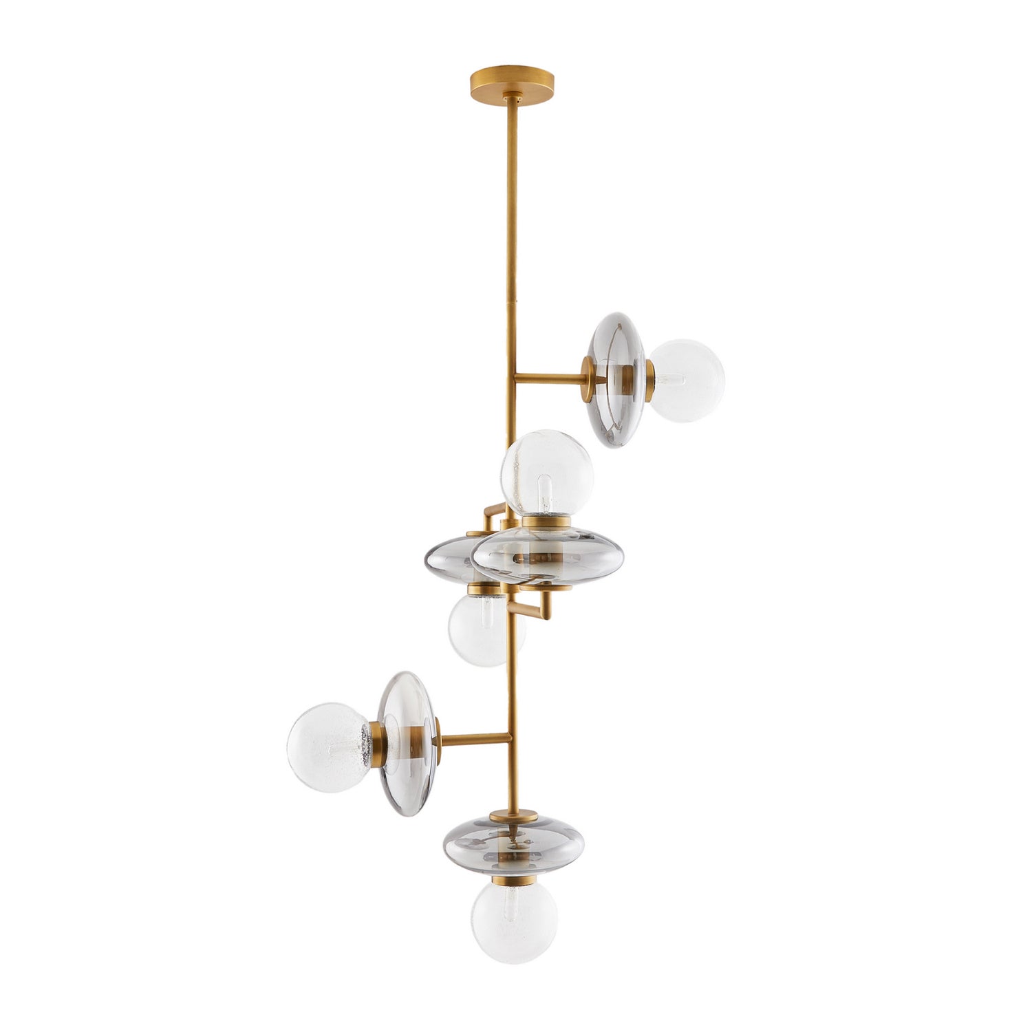 Five Light Chandelier from the Pimpri collection in Blue Smoke finish
