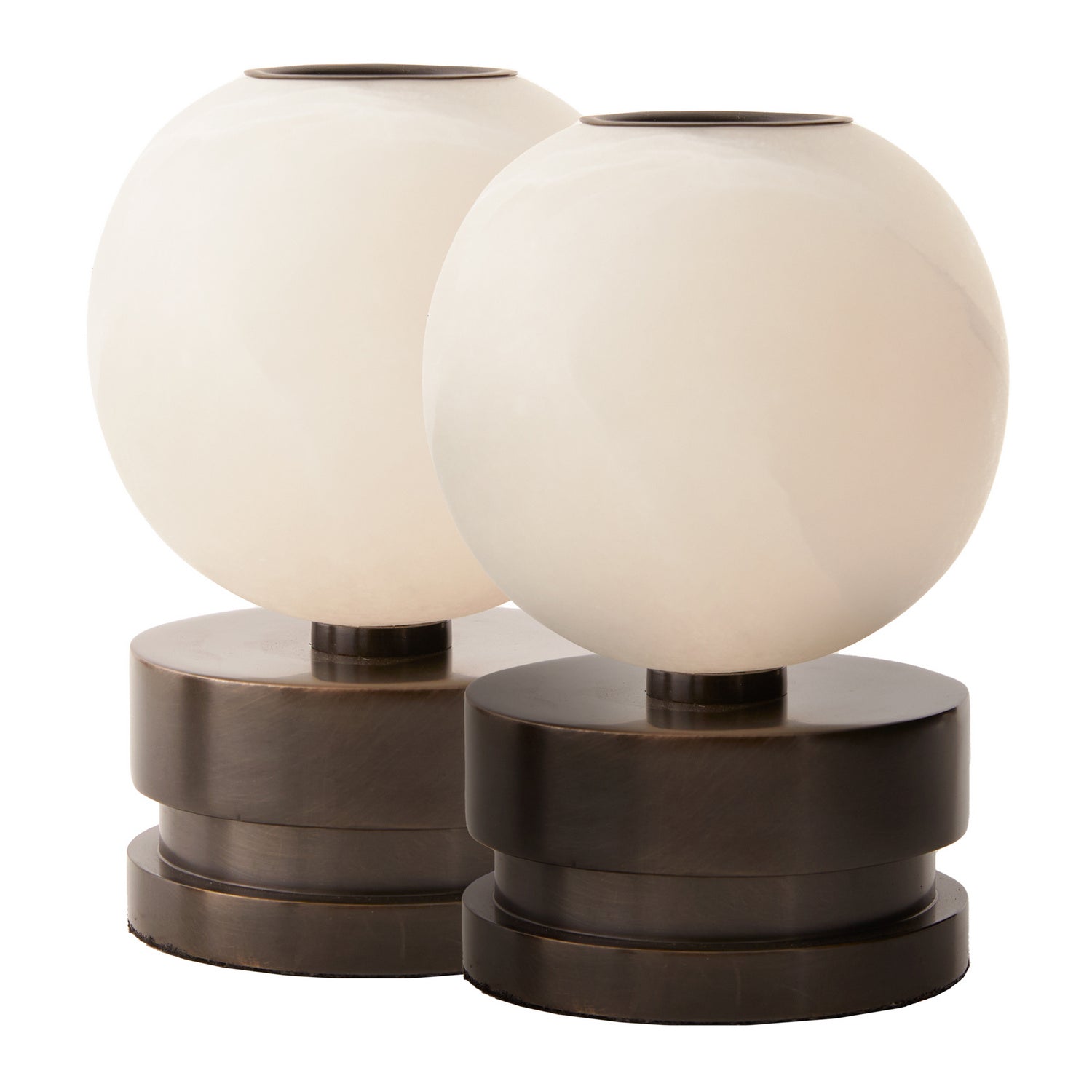 Candleholders, Set of 2 from the Pluto collection in White finish