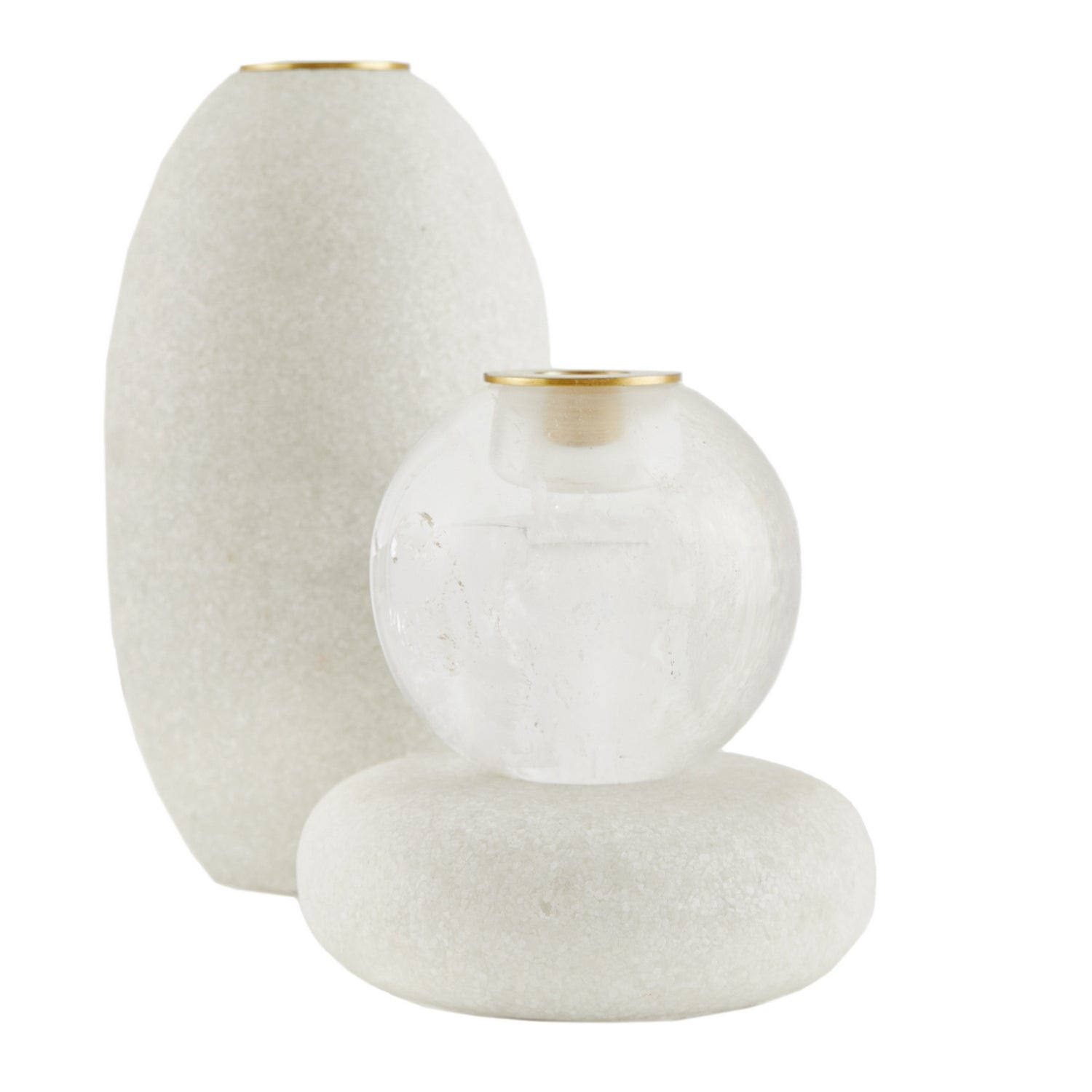 Candleholders, Set of 2 from the Sarasota collection in Ivory finish