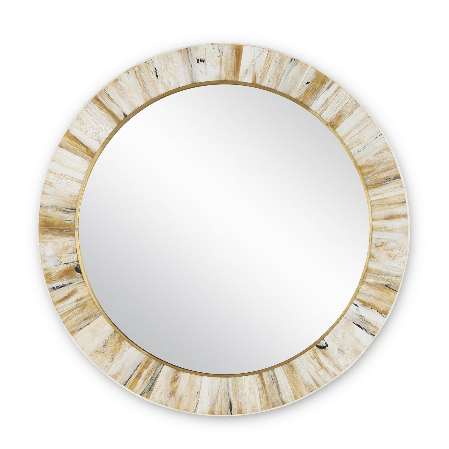 Mirror from the Niva collection in Cream/Brass/Mirror finish