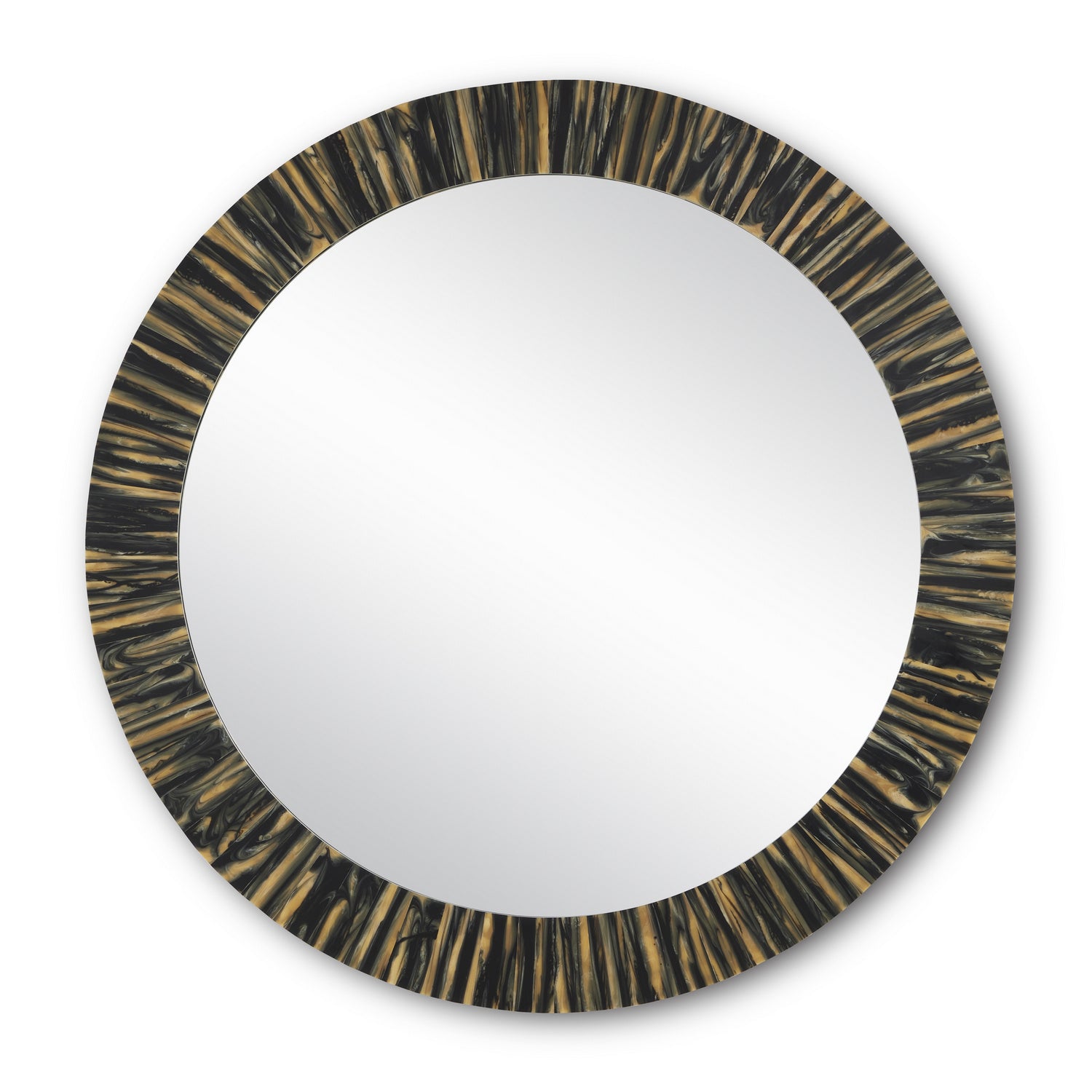 Mirror from the Kuna collection in Black/Tan/Mirror finish