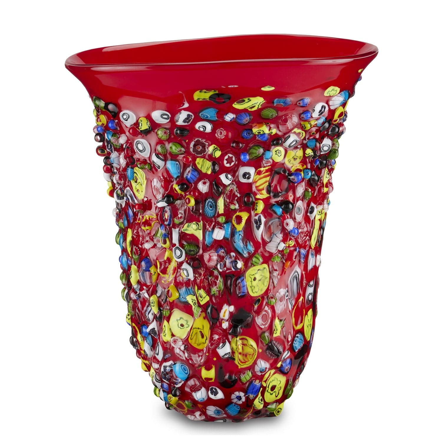 Vase from the Rosso collection in Red/Multicolor finish