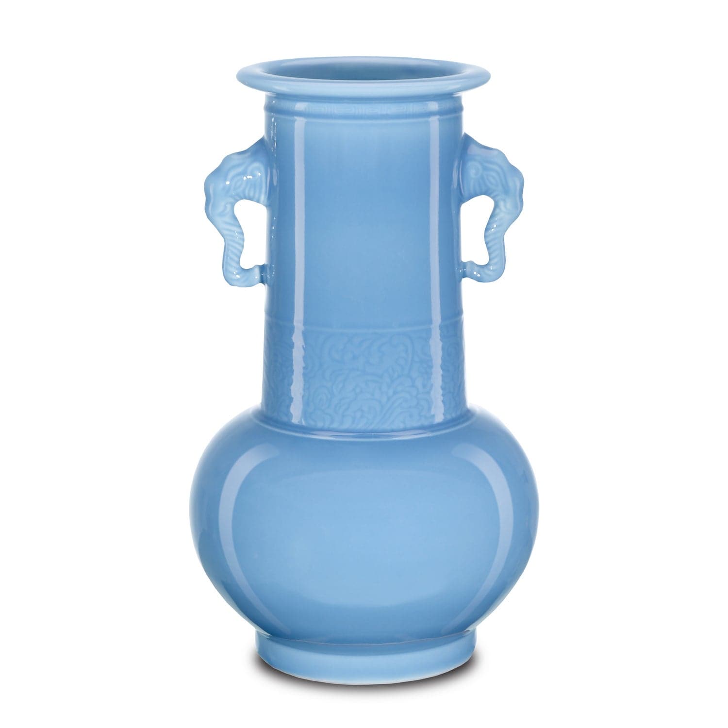 Vase from the Sky Blue collection in Lake Blue finish