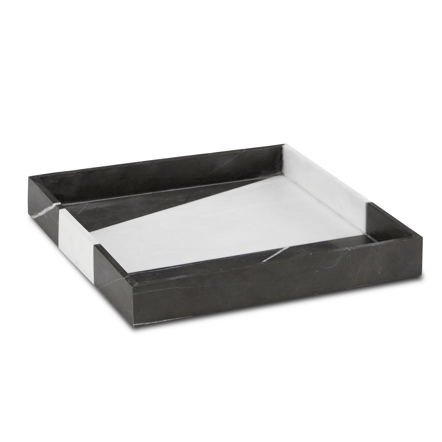 Tray from the Sena collection in Black/White finish
