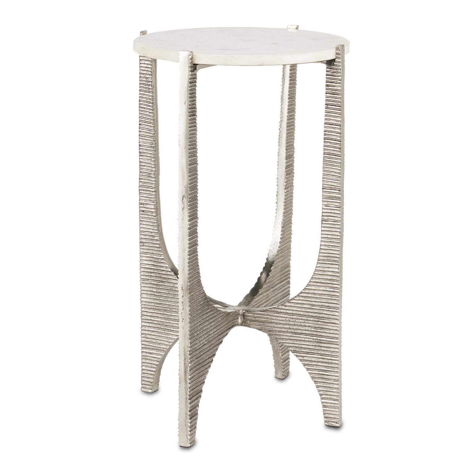 Accent Table from the Micha collection in Antique Nickel/White finish