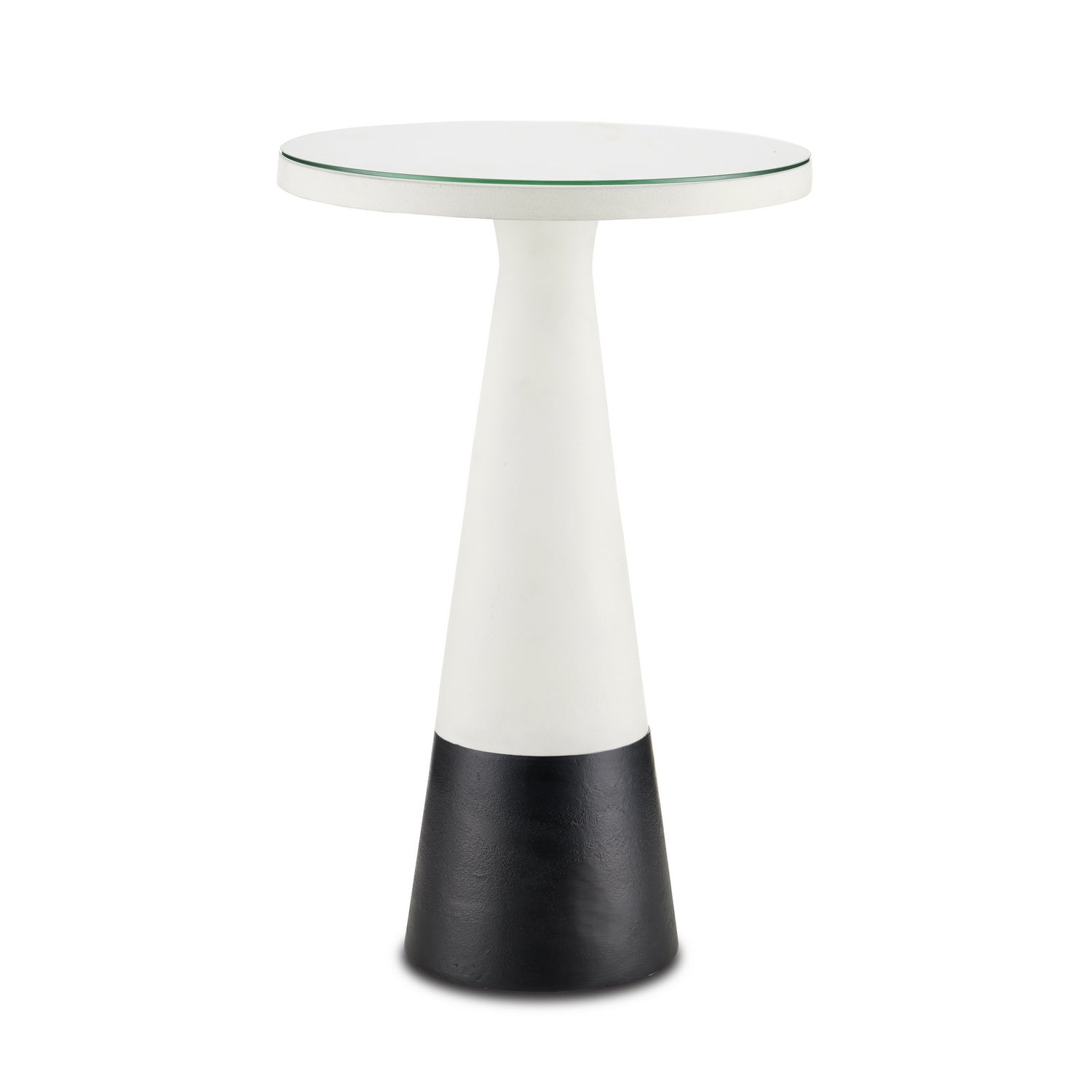 Accent Table from the Tondo collection in White/Black/Clear finish
