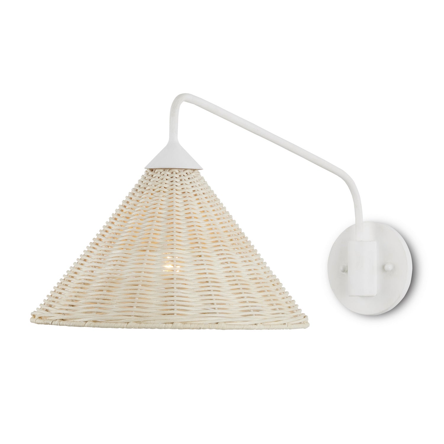 One Light Wall Sconce from the Basket collection in Gesso White/Bleached White finish
