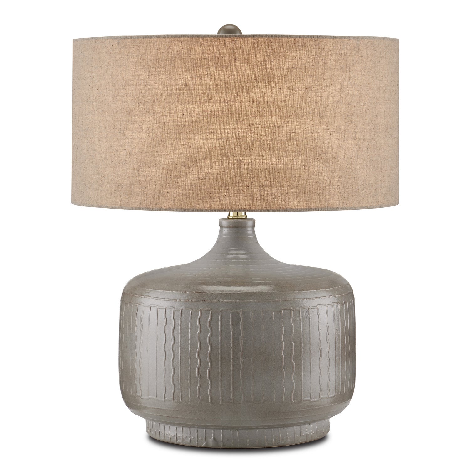 One Light Table Lamp from the Alameda collection in Gray/Polished Brass finish