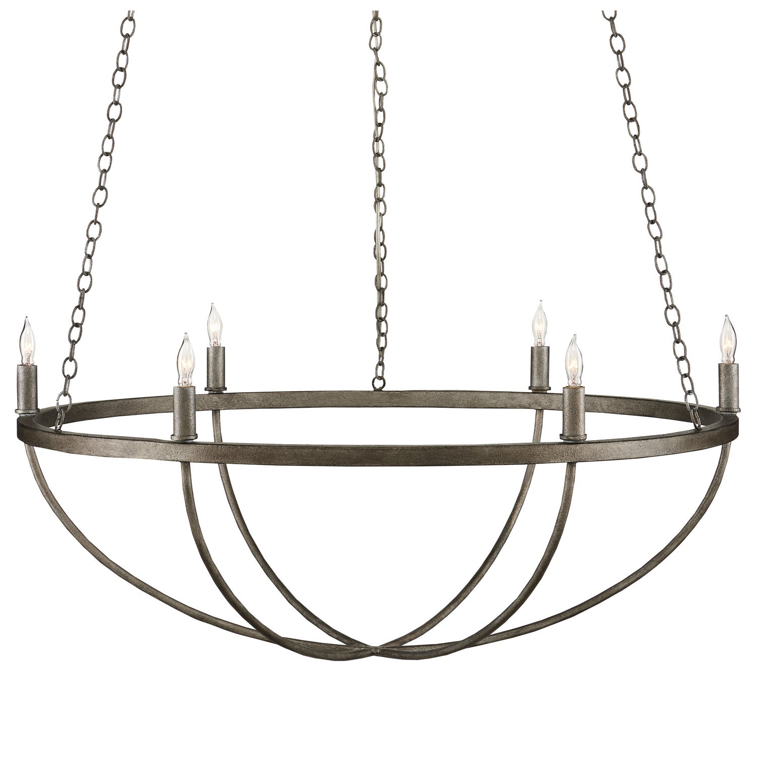 Six Light Chandelier from the Quillian collection in Light Mole finish