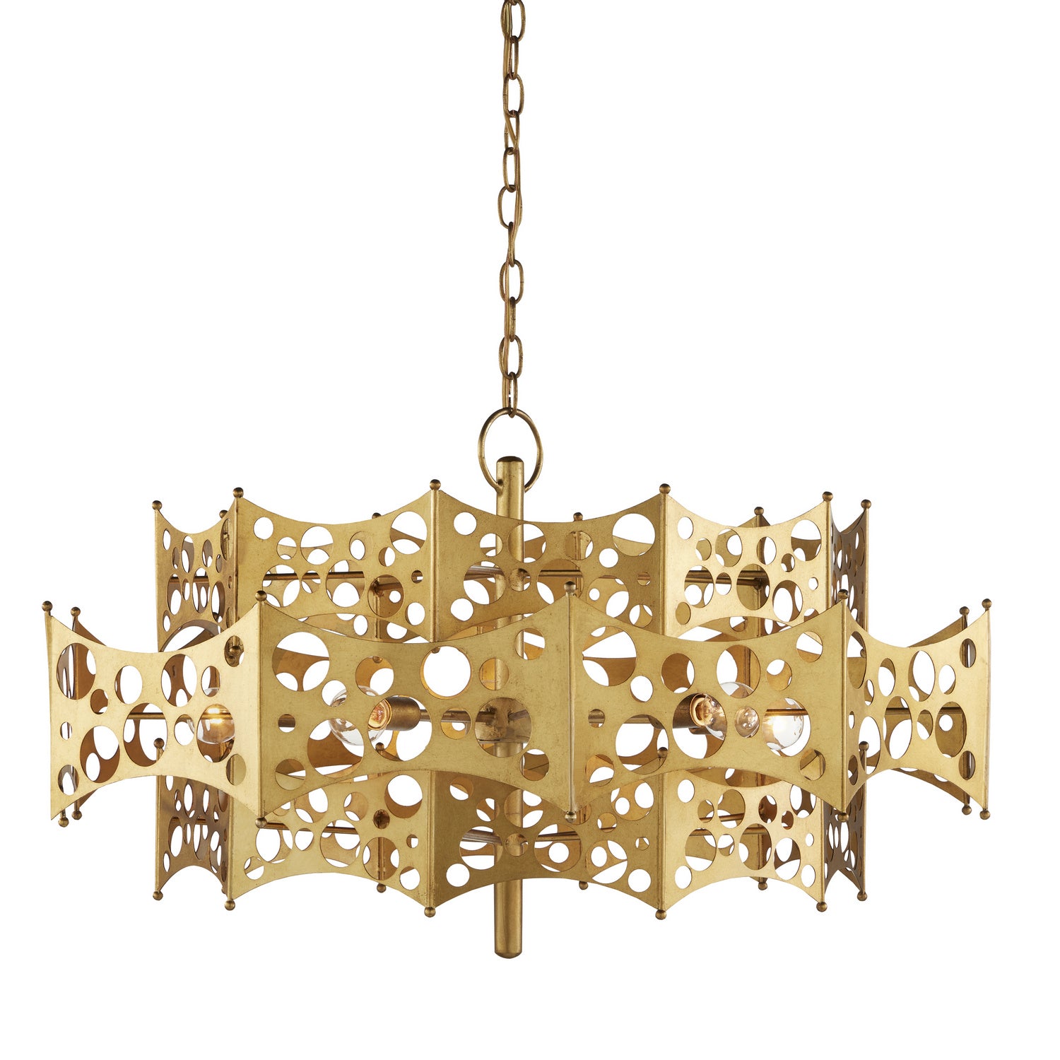 Five Light Chandelier from the Emmental collection in Contemporary Gold Leaf finish