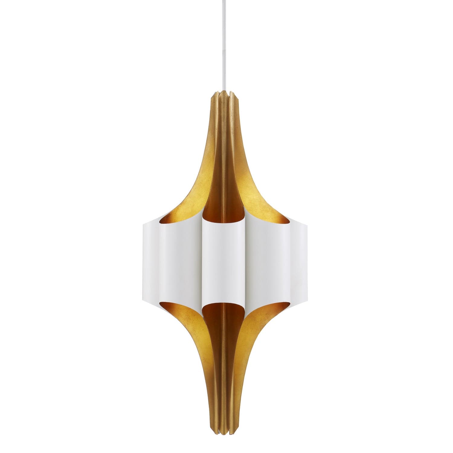 Eight Light Chandelier from the Concordia collection in Contemporary Gold Leaf/Gesso White finish