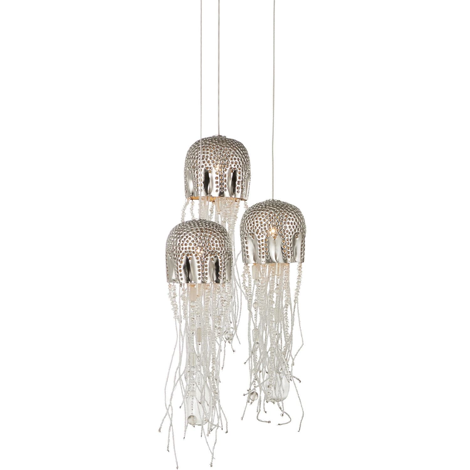 Three Light Pendant from the Medusa collection in Nickel/Silver finish