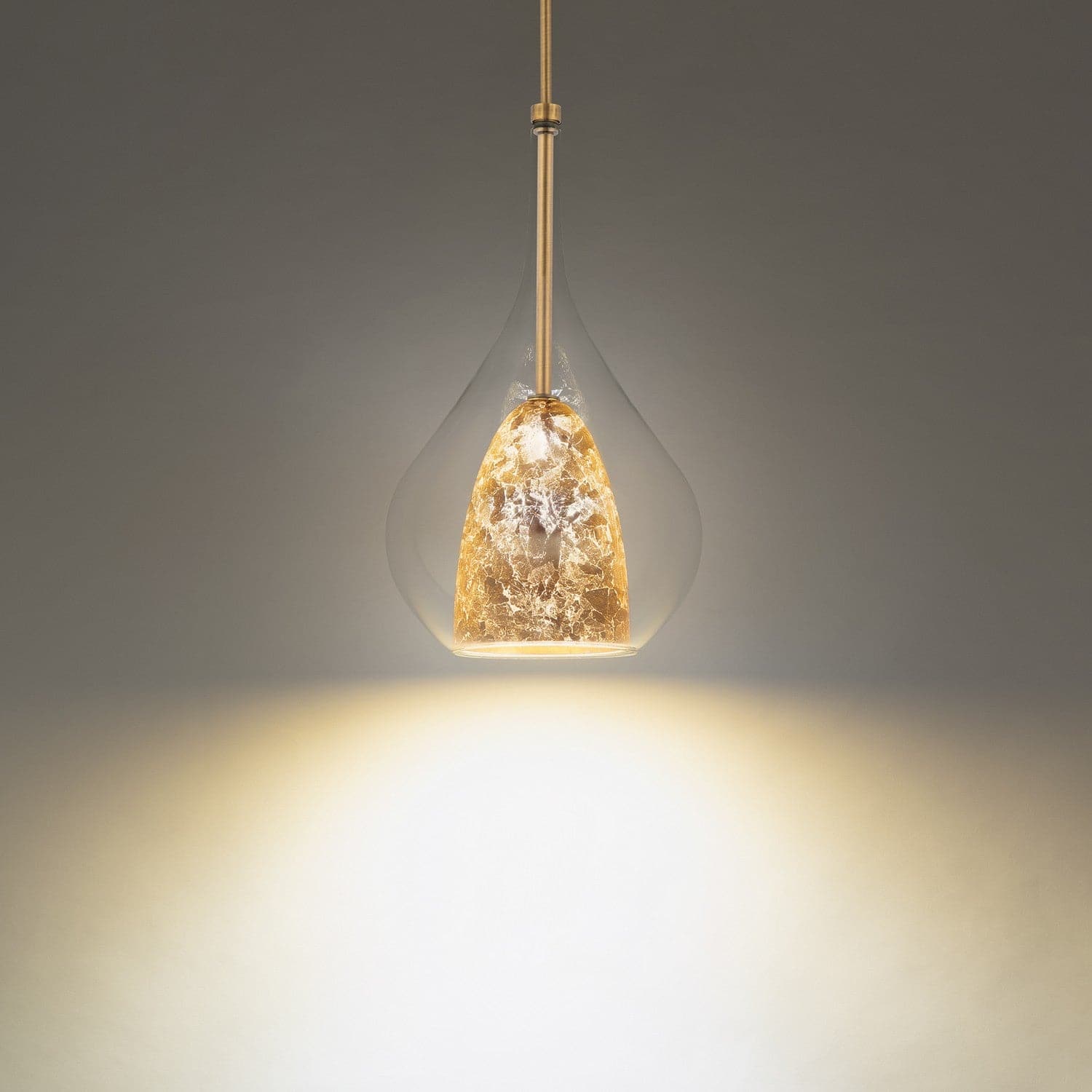 Modern Forms - PD-74318-AB/GL - LED Mini Pendant - Helios - Gold Leaf/Aged Brass