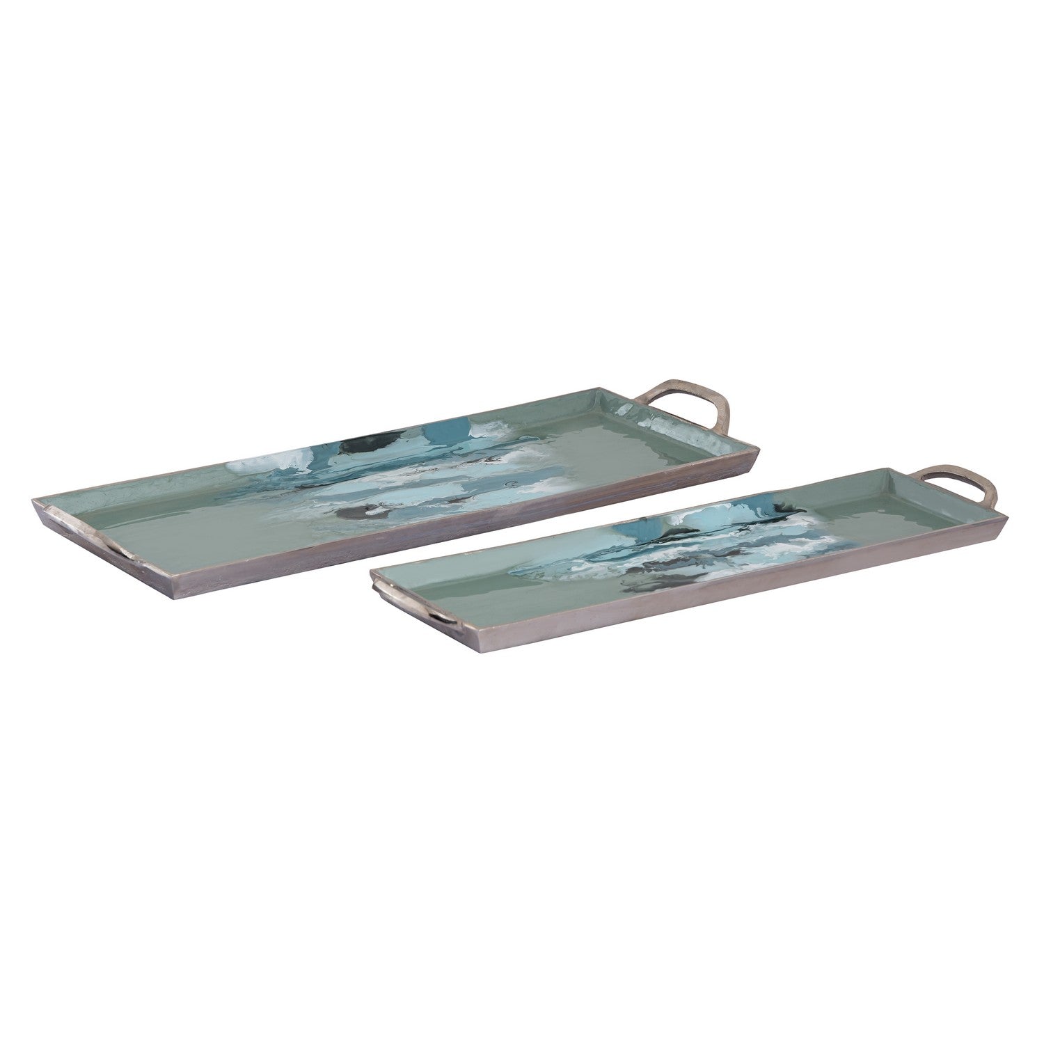 ELK Home - S0807-11355/S2 - Tray - Set of 2 - Spindrift - Green