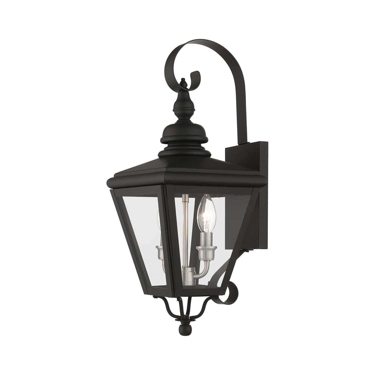 Livex Lighting - 27372-04 - Two Light Outdoor Wall Lantern - Adams - Black with Brushed Nickel