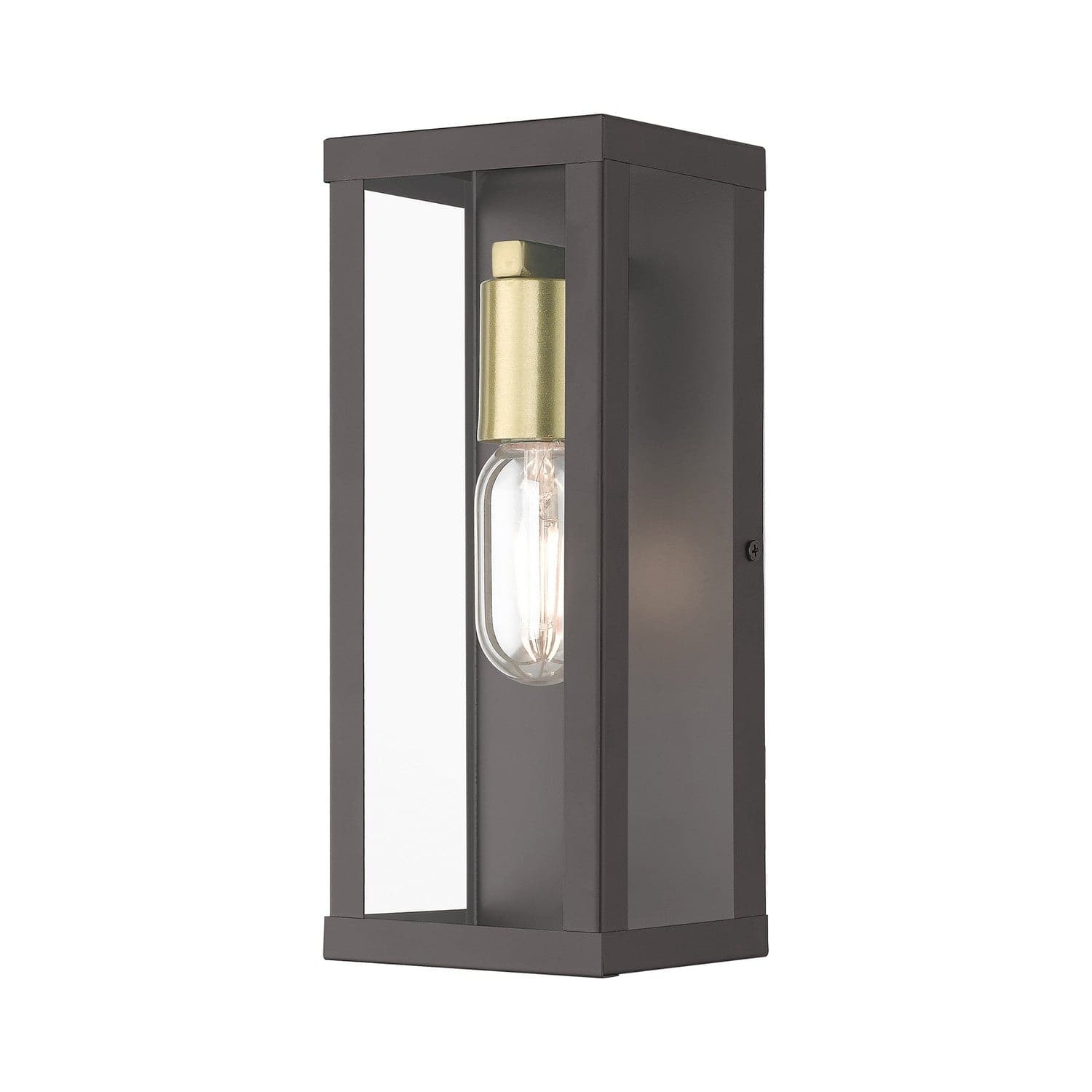 Livex Lighting - 28032-07 - One Light Outdoor Wall Lantern - Gaffney - Bronze with Antique Gold