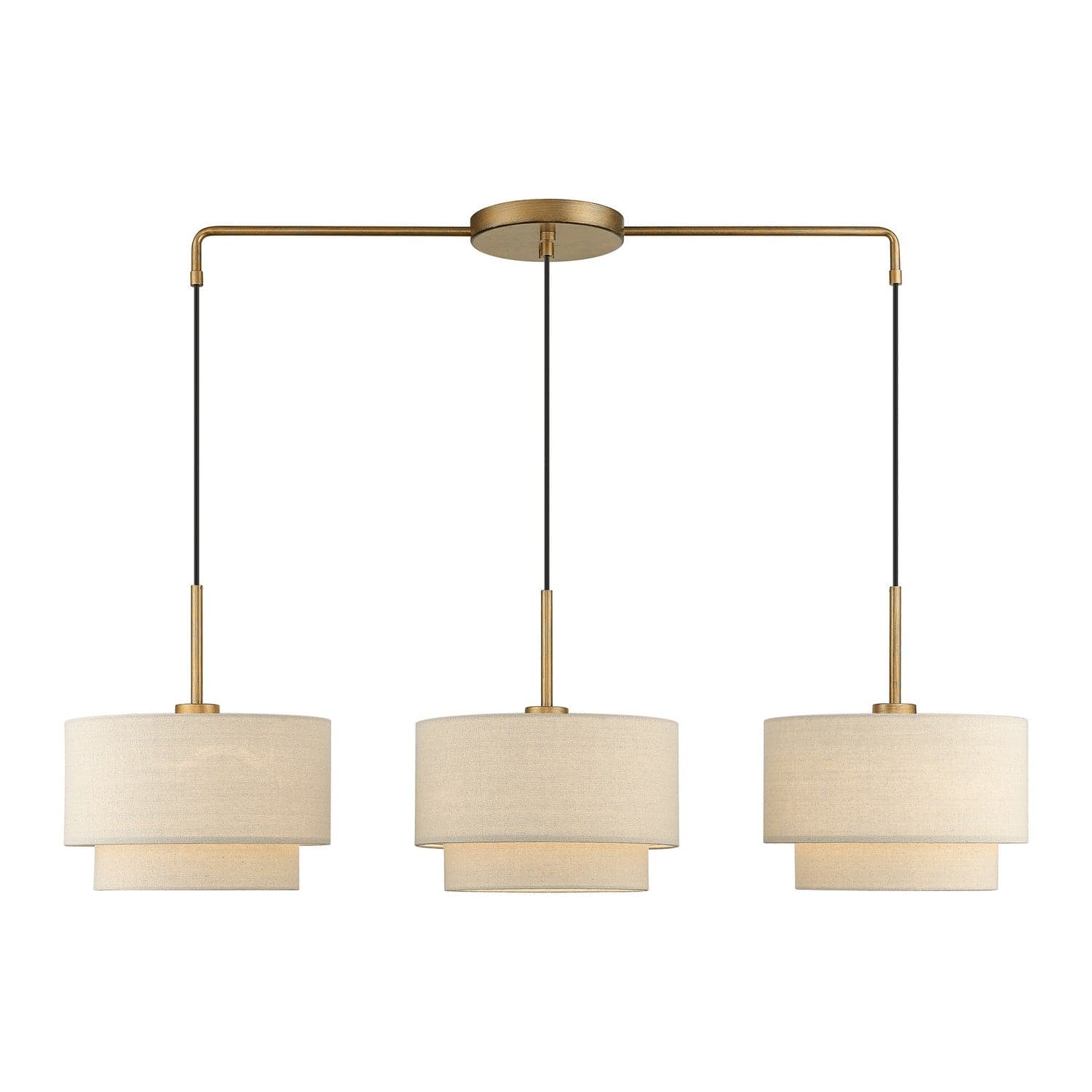 Livex Lighting - 58893-48 - Three Light Linear Chandelier - Bellingham - Antique Gold Leaf