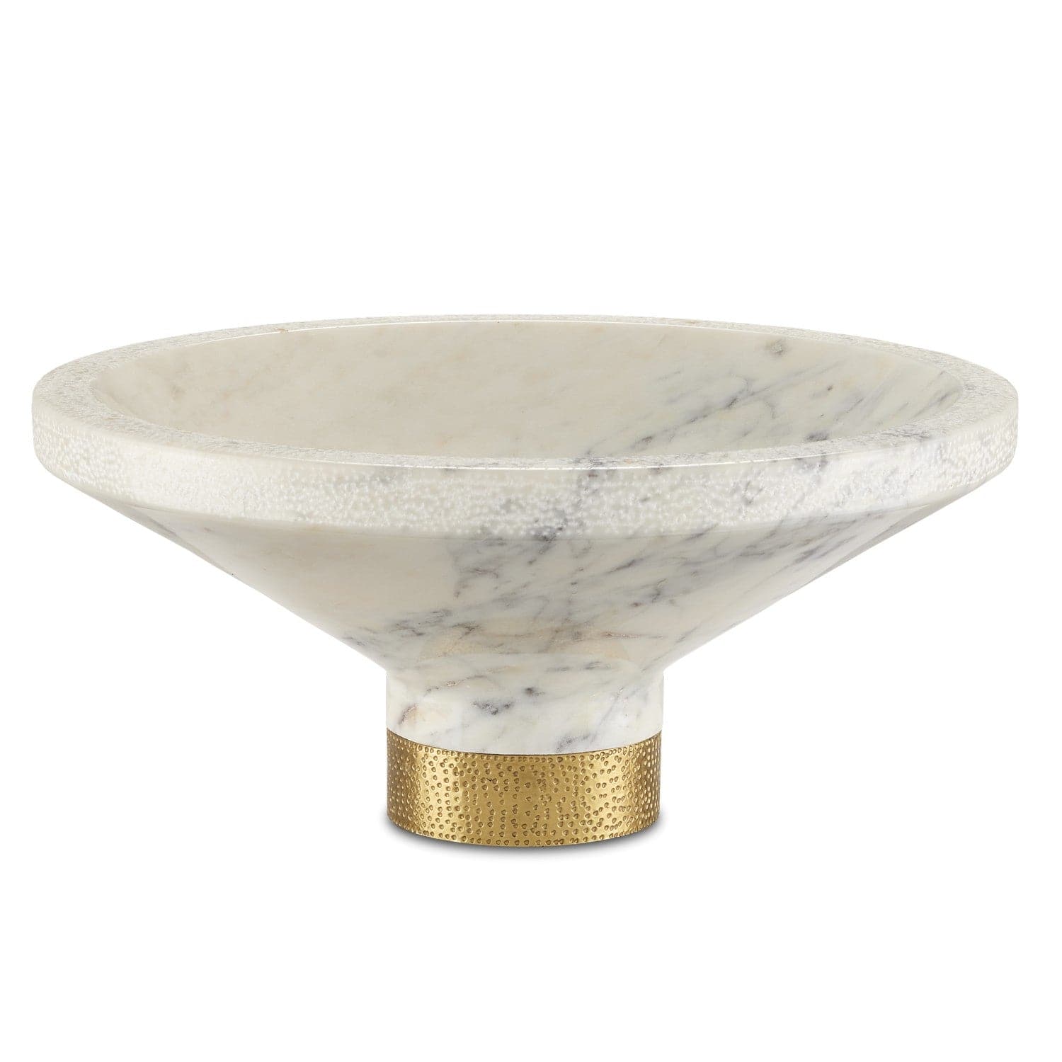 Currey and Company - 1200-0658 - Bowl - White/Brass
