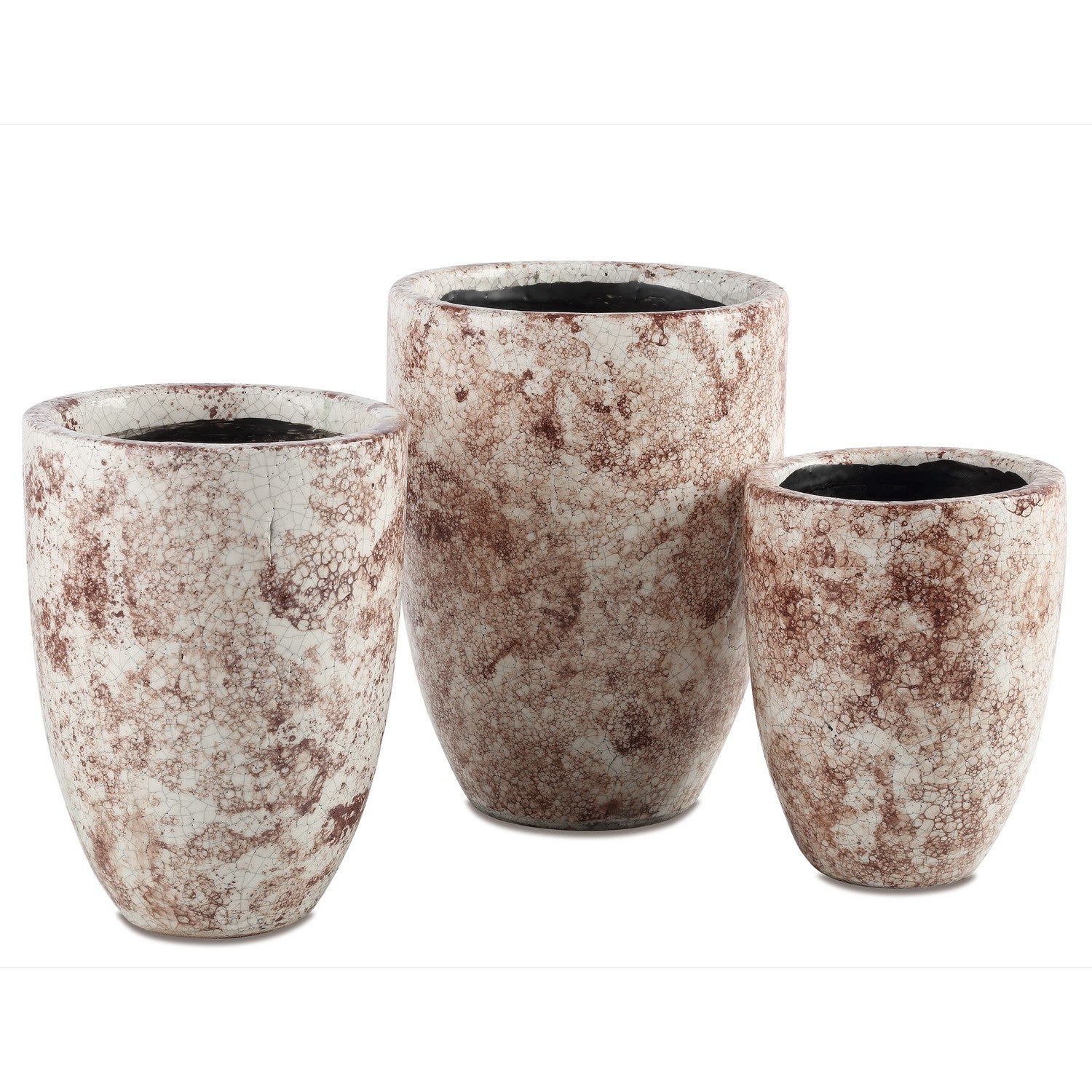 Currey and Company - 1200-0715 - Vase Set of 3 - Brown/Off White