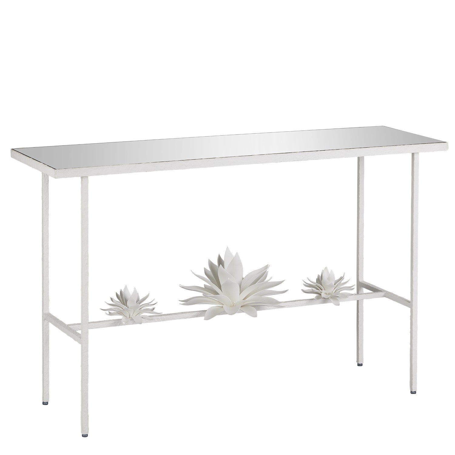 Currey and Company - 4000-0167 - Console Table - Marjorie Skouras - Yeso Blanco/Mirror