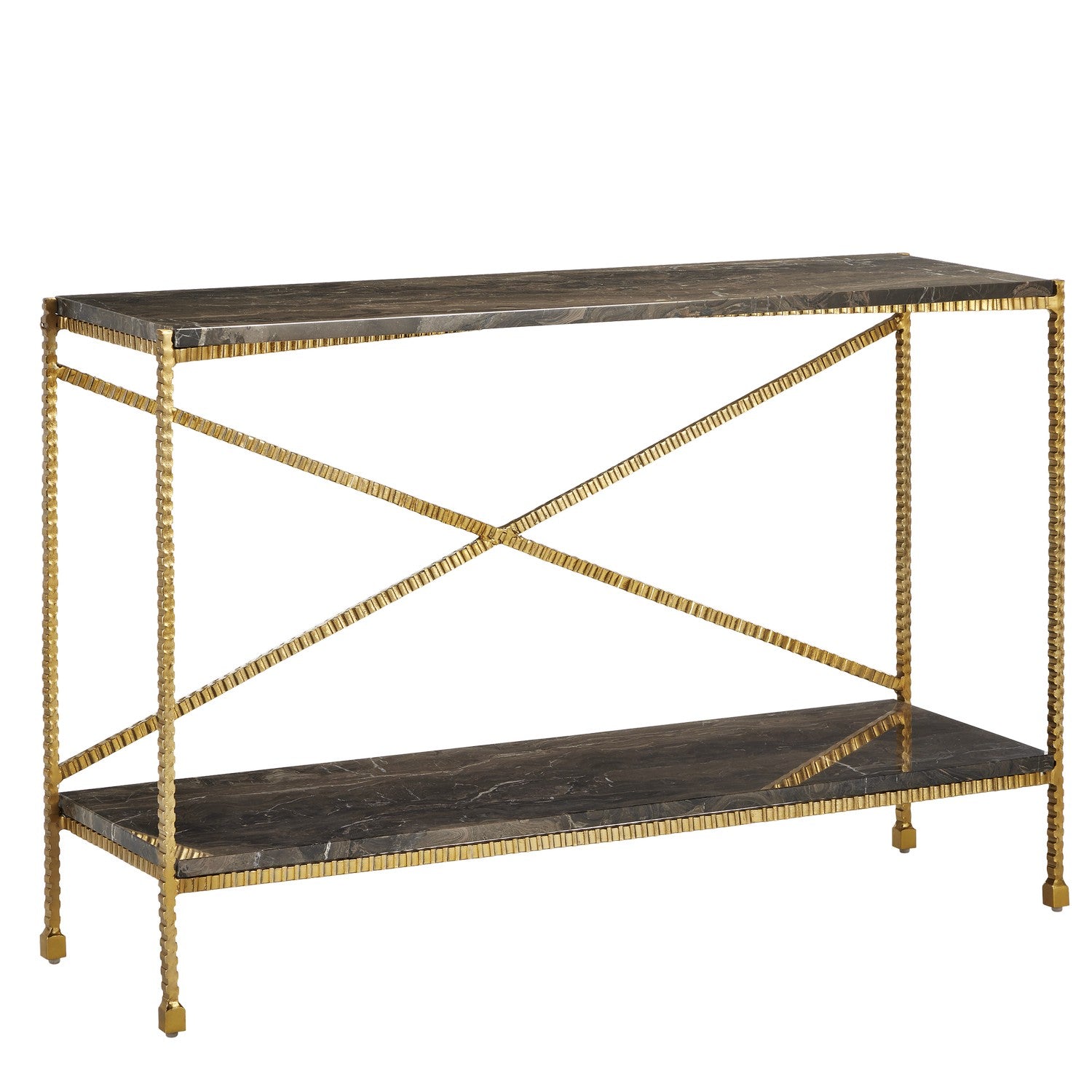 Currey and Company - 4000-0173 - Console Table - Natural/Gold