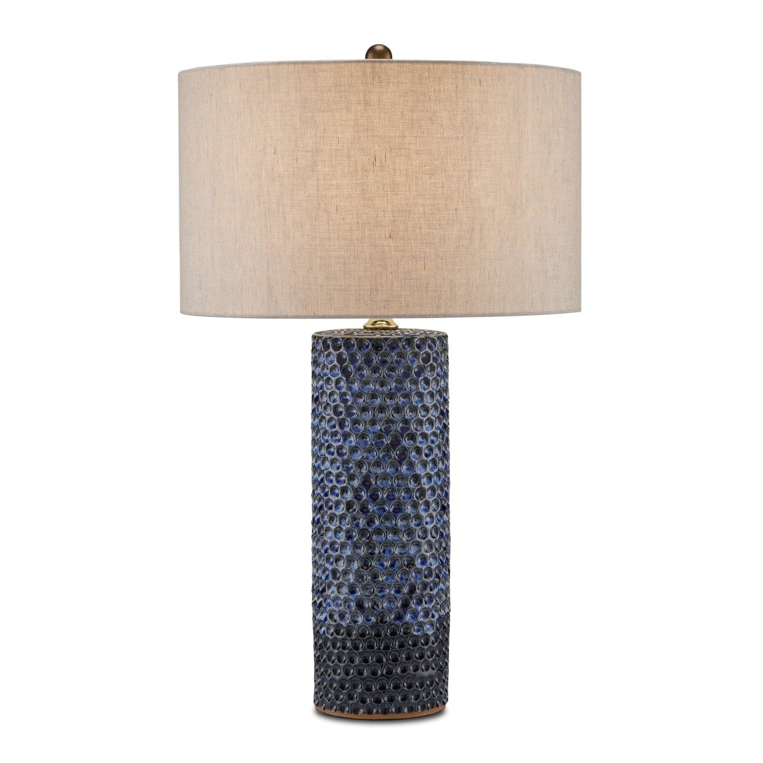 Currey and Company - 6000-0821 - One Light Table Lamp - Reactive Blue/Polished Brass