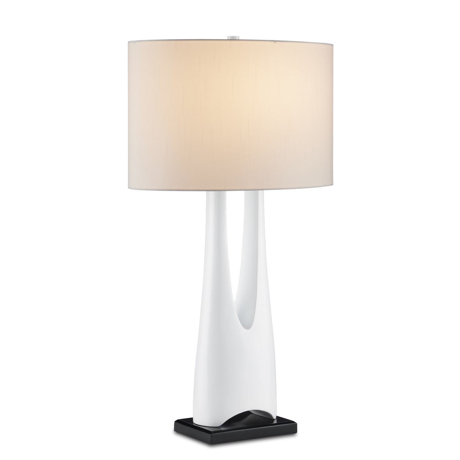 Currey and Company - 6000-0853 - One Light Table Lamp - Glossy White/Black