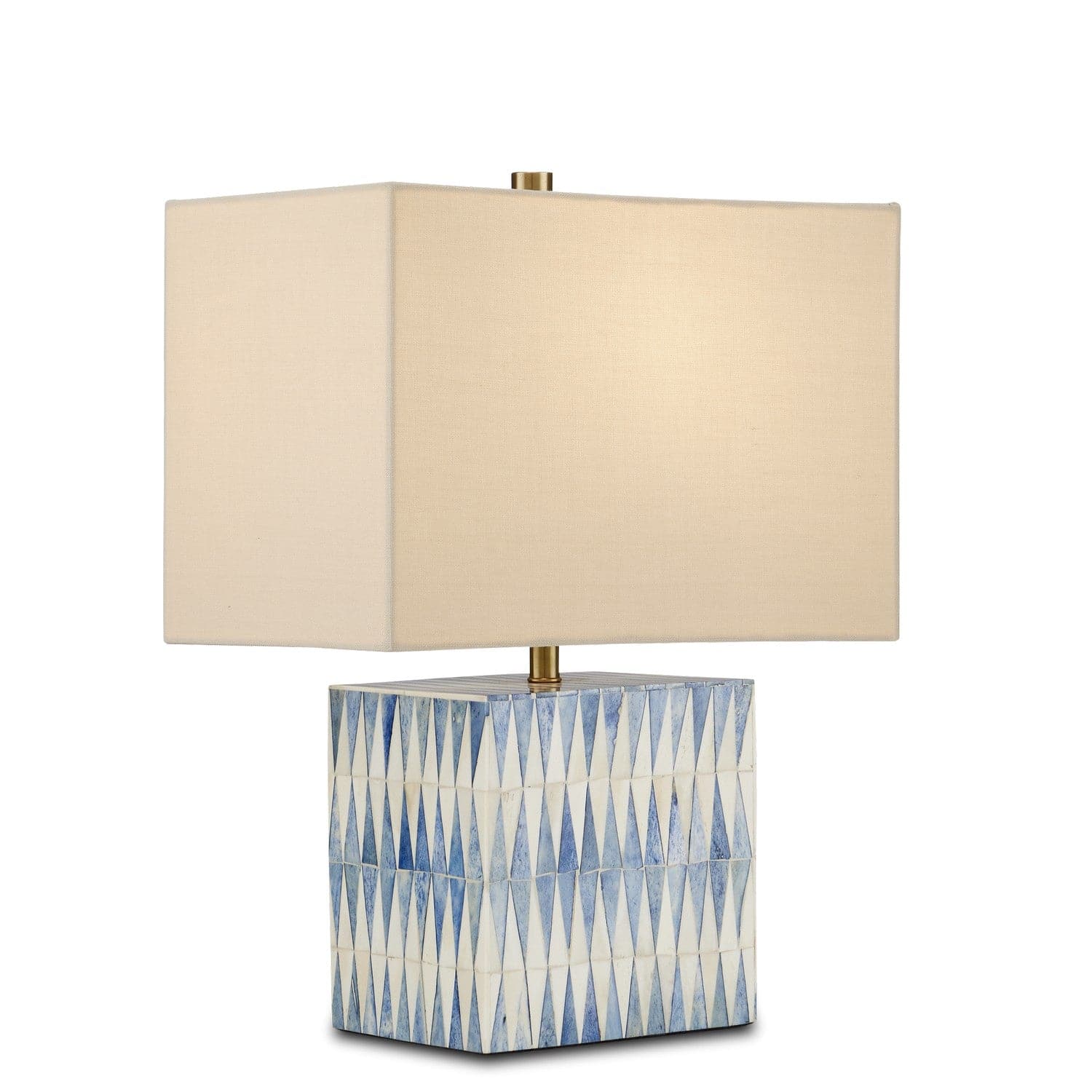 Currey and Company - 6000-0887 - One Light Table Lamp - Blue/White/Brushed Brass
