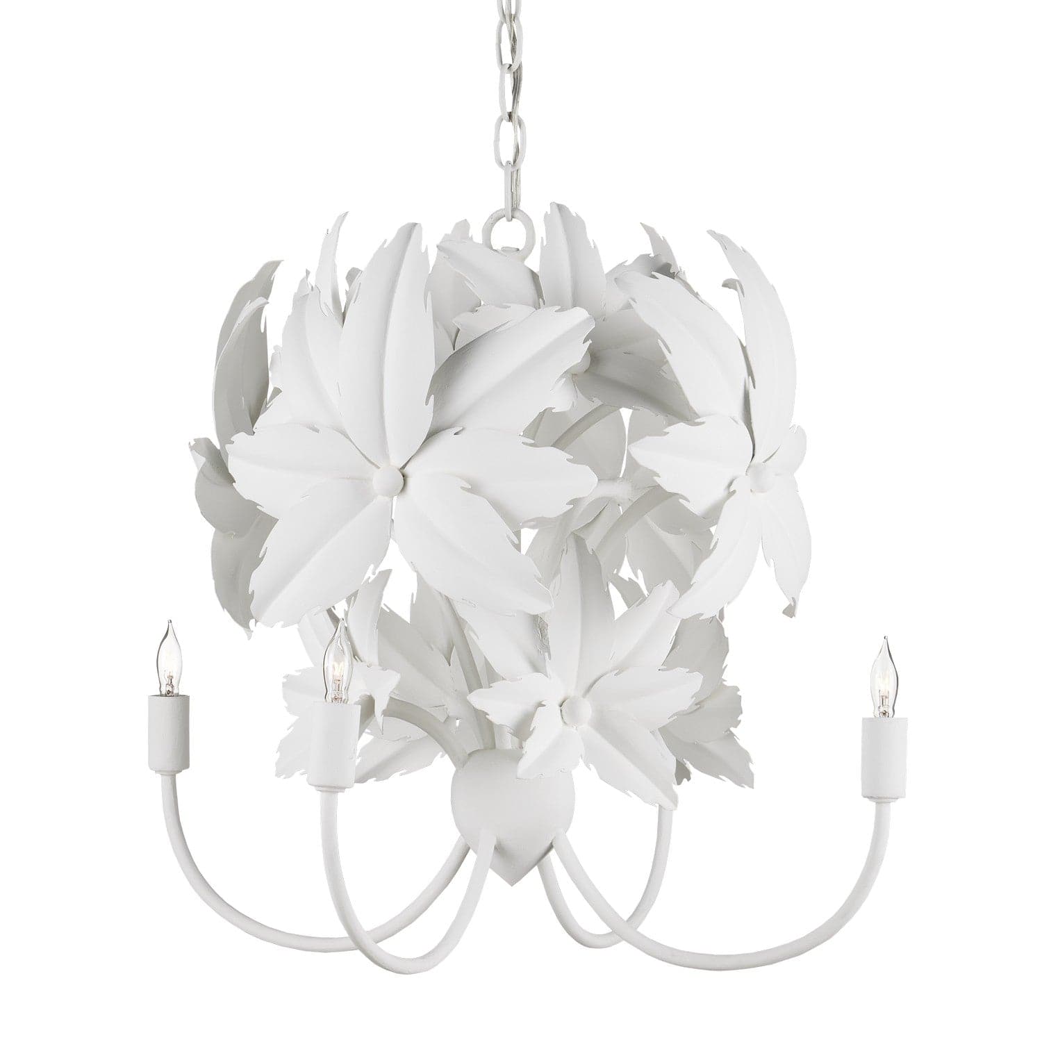 Currey and Company - 9000-0987 - Four Light Chandelier - Gesso White/Painted Gesso White
