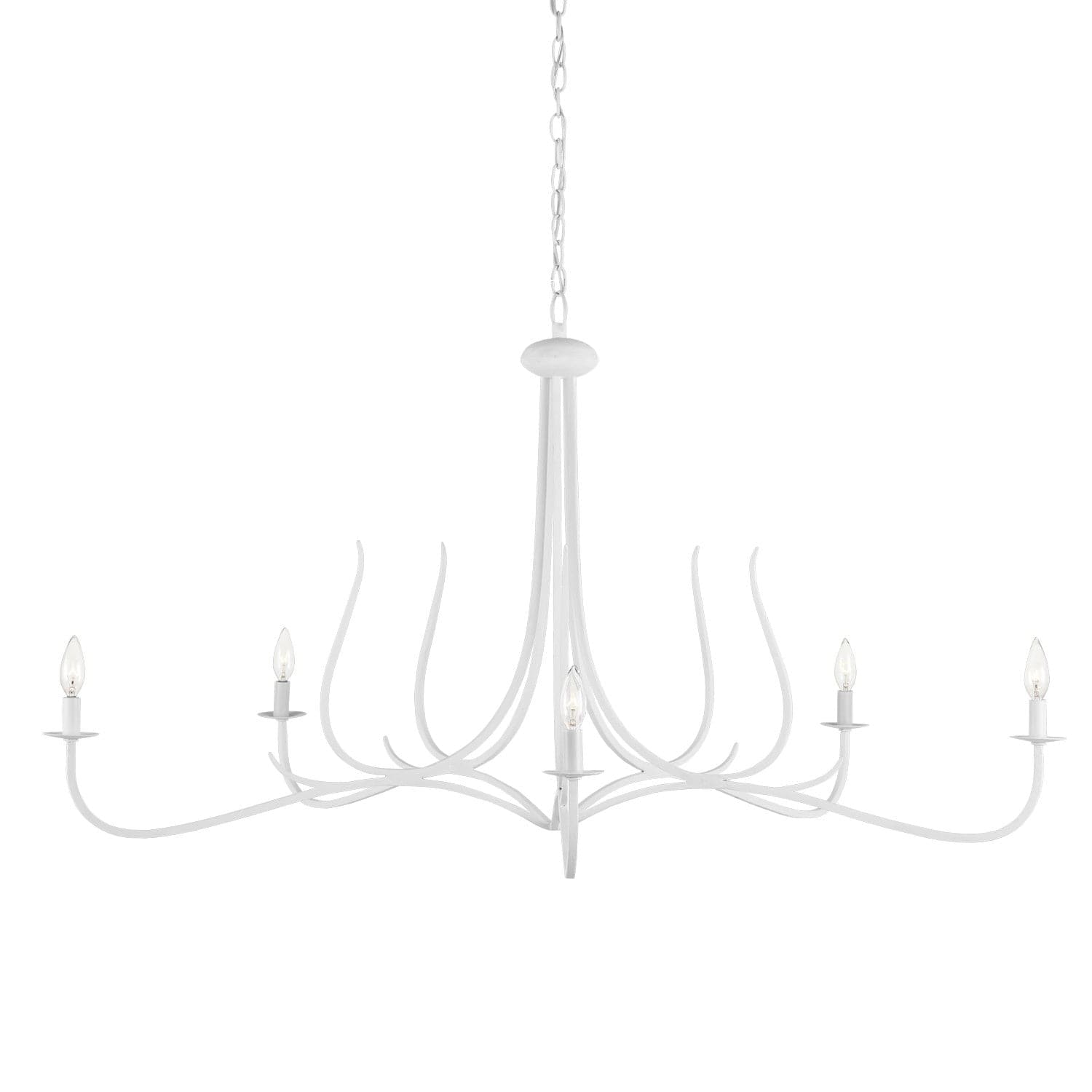 Currey and Company - 9000-0989 - Five Light Chandelier - Gesso White/Painted Gesso White