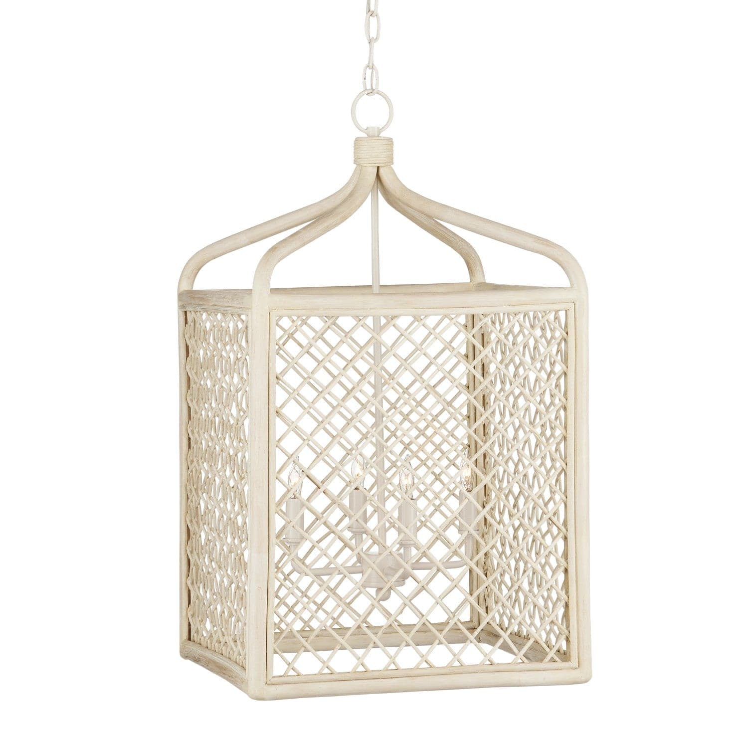 Currey and Company - 9000-0994 - Four Light Lantern - Bleached Natural/Antique Pearl
