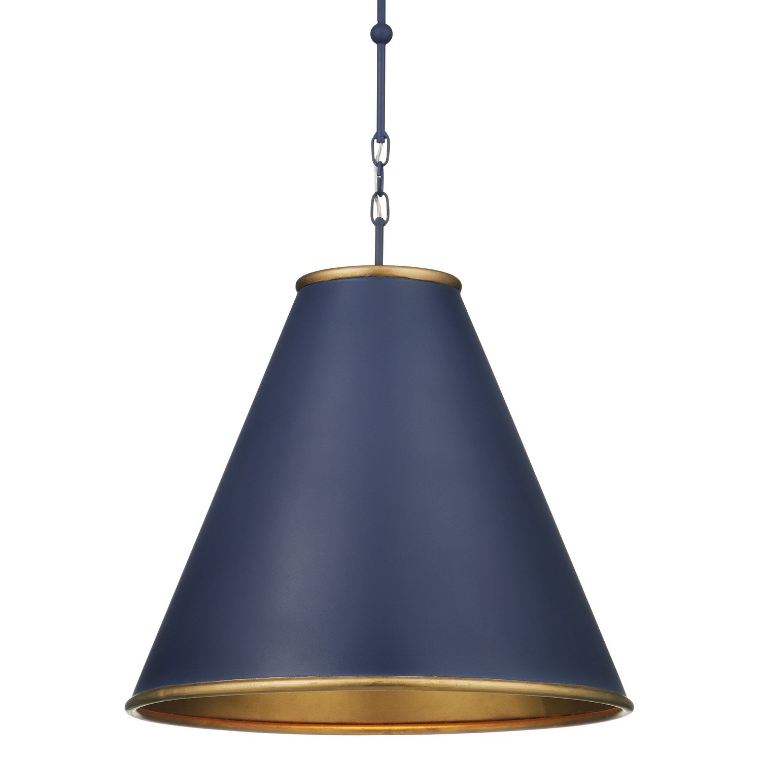 Currey and Company - 9000-1090 - One Light Pendant - Hiroshi Dark Blue/Contemporary Gold Leaf