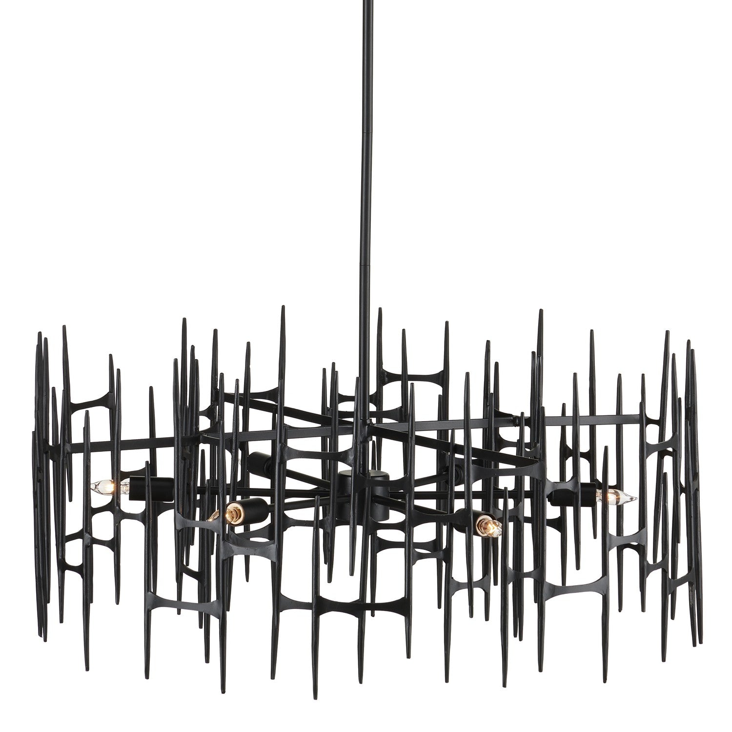 Currey and Company - 9000-1091 - Six Light Chandelier - Satin Black