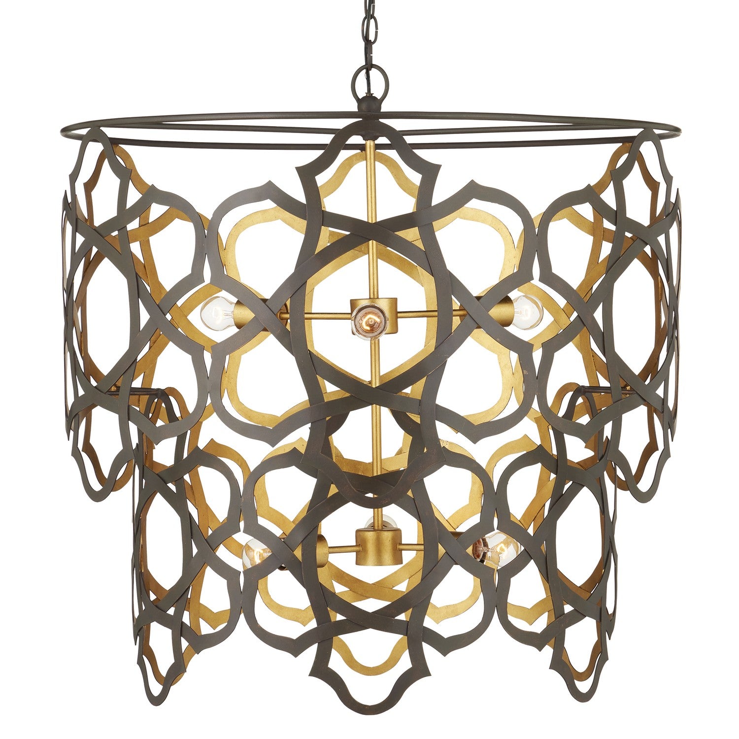 Currey and Company - 9000-1106 - Six Light Chandelier - Bronze Gold/Contemporary Gold Leaf