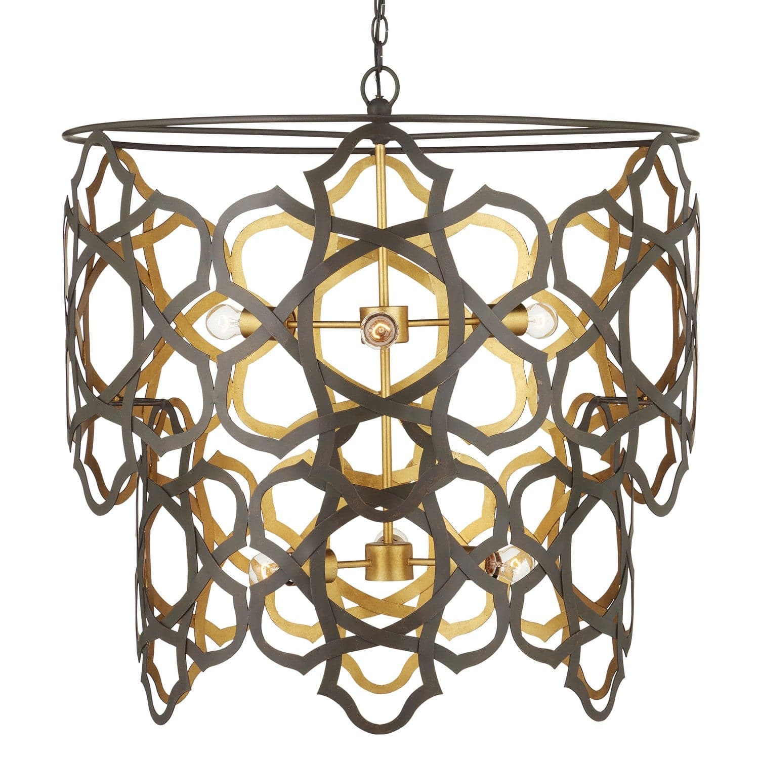 Currey and Company - 9000-1106 - Six Light Chandelier - Bronze Gold/Contemporary Gold Leaf