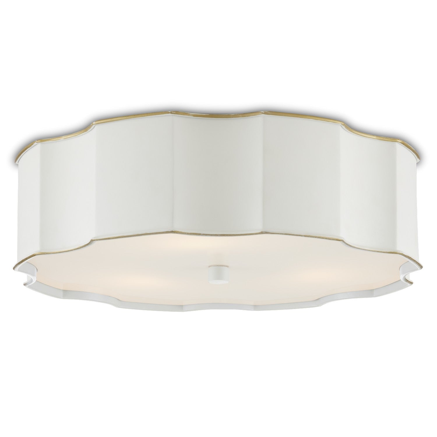 Currey and Company - 9999-0067 - Three Light Flush Mount - Wexford - Snow White/Gold Highlights