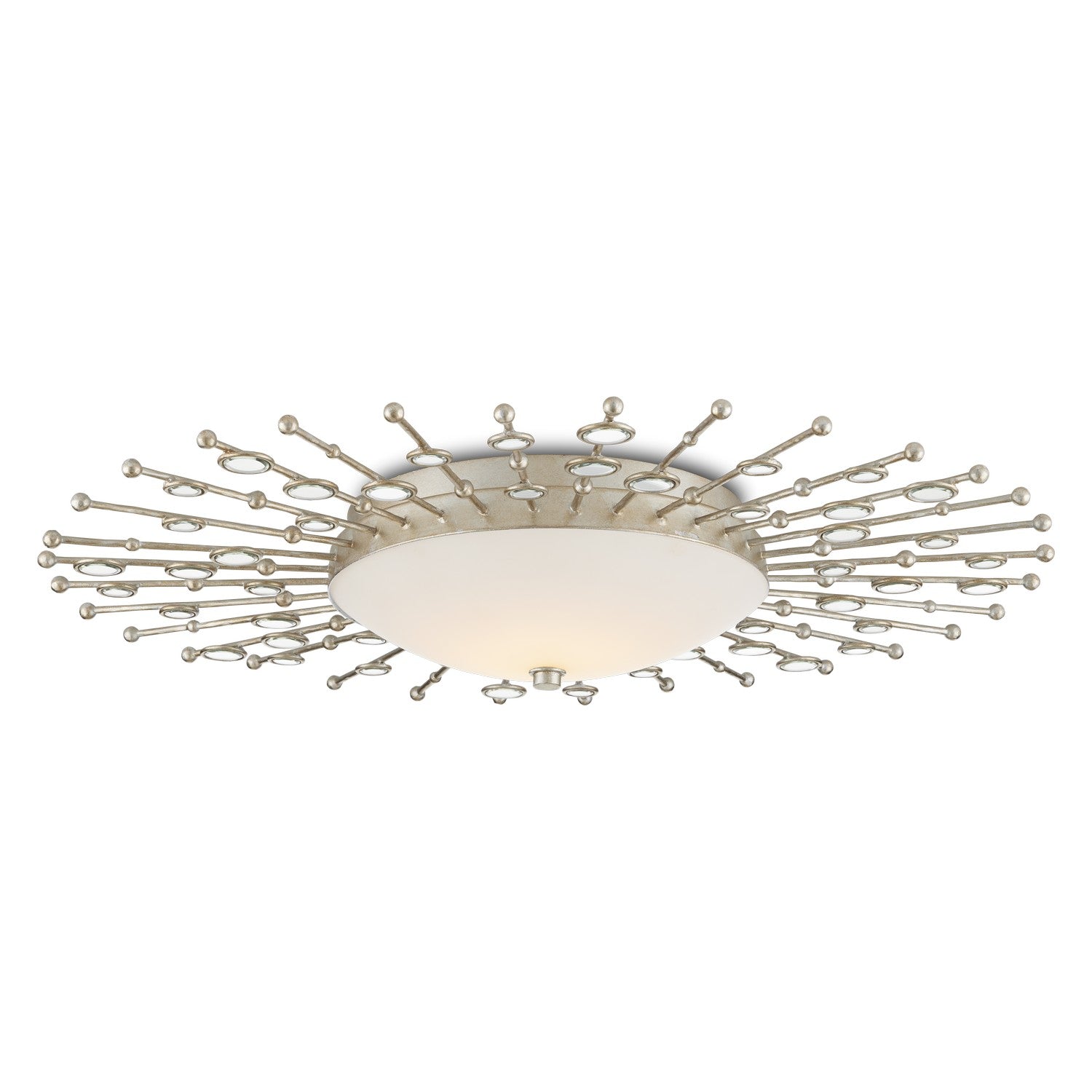 Currey and Company - 9999-0068 - One Light Flush Mount - Planisphere - Silver Leaf
