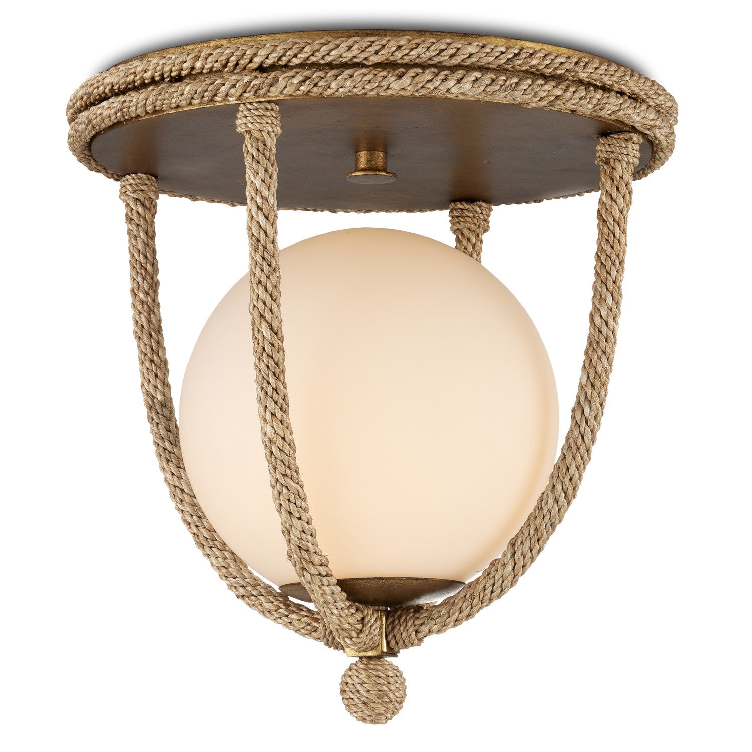 Currey and Company - 9999-0069 - One Light Flush Mount - Passageway - Natural/Dorado Gold/Frosted White
