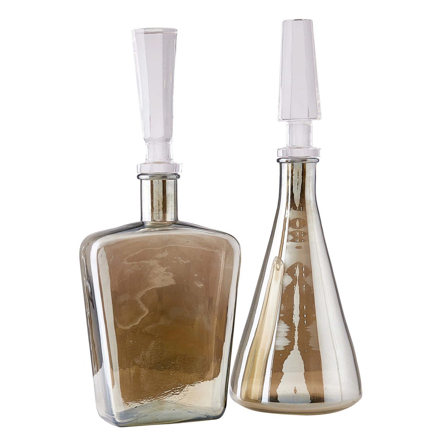 Decanters, Set of 2 from the Talbany collection in Smoke Luster finish