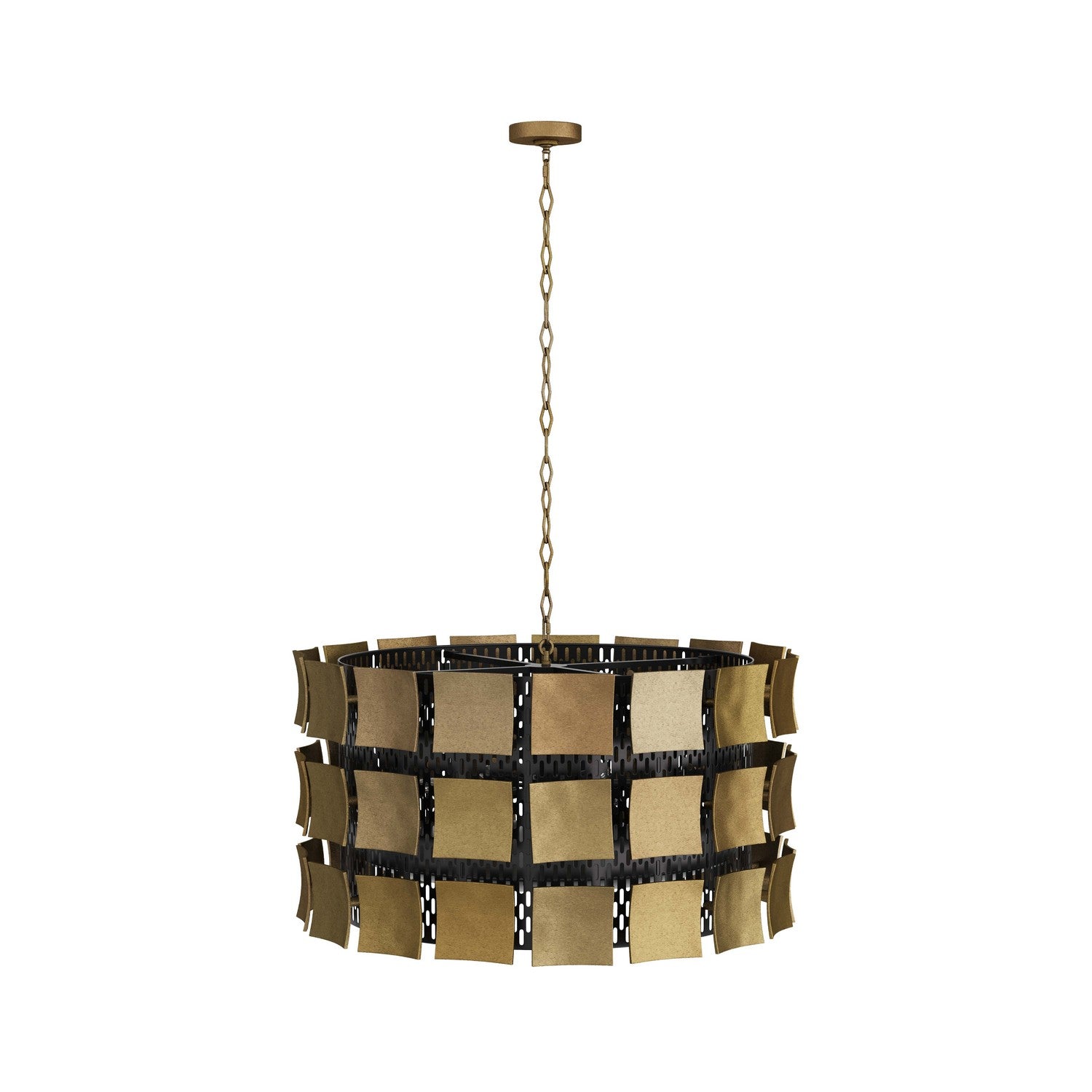 Six Light Chandelier from the Wells collection in Antique Brass finish