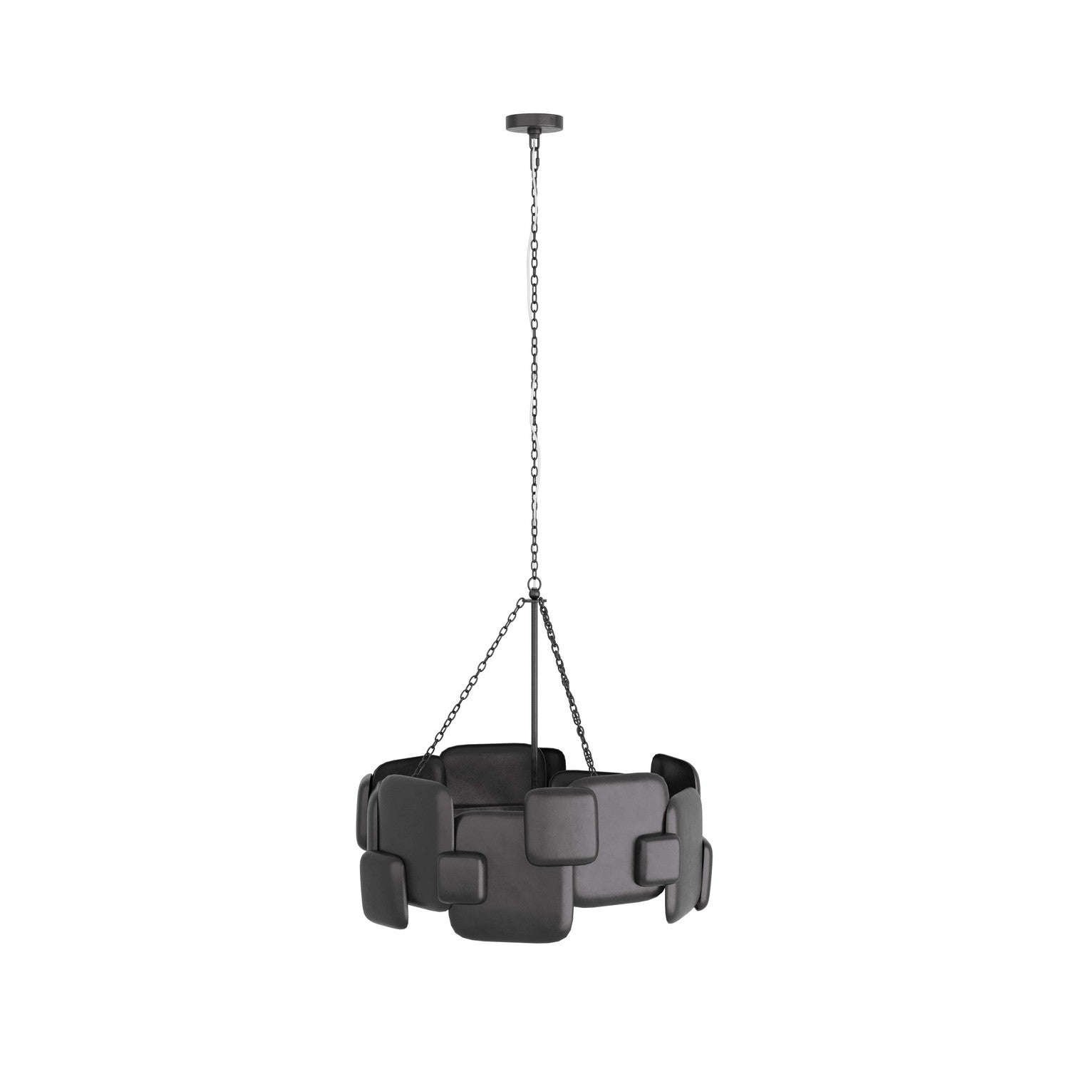 Six Light Chandelier from the Waylon collection in Blackened Iron finish