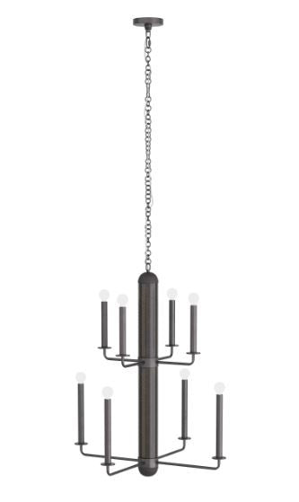 Eight Light Chandelier from the Walden collection in Graphite finish