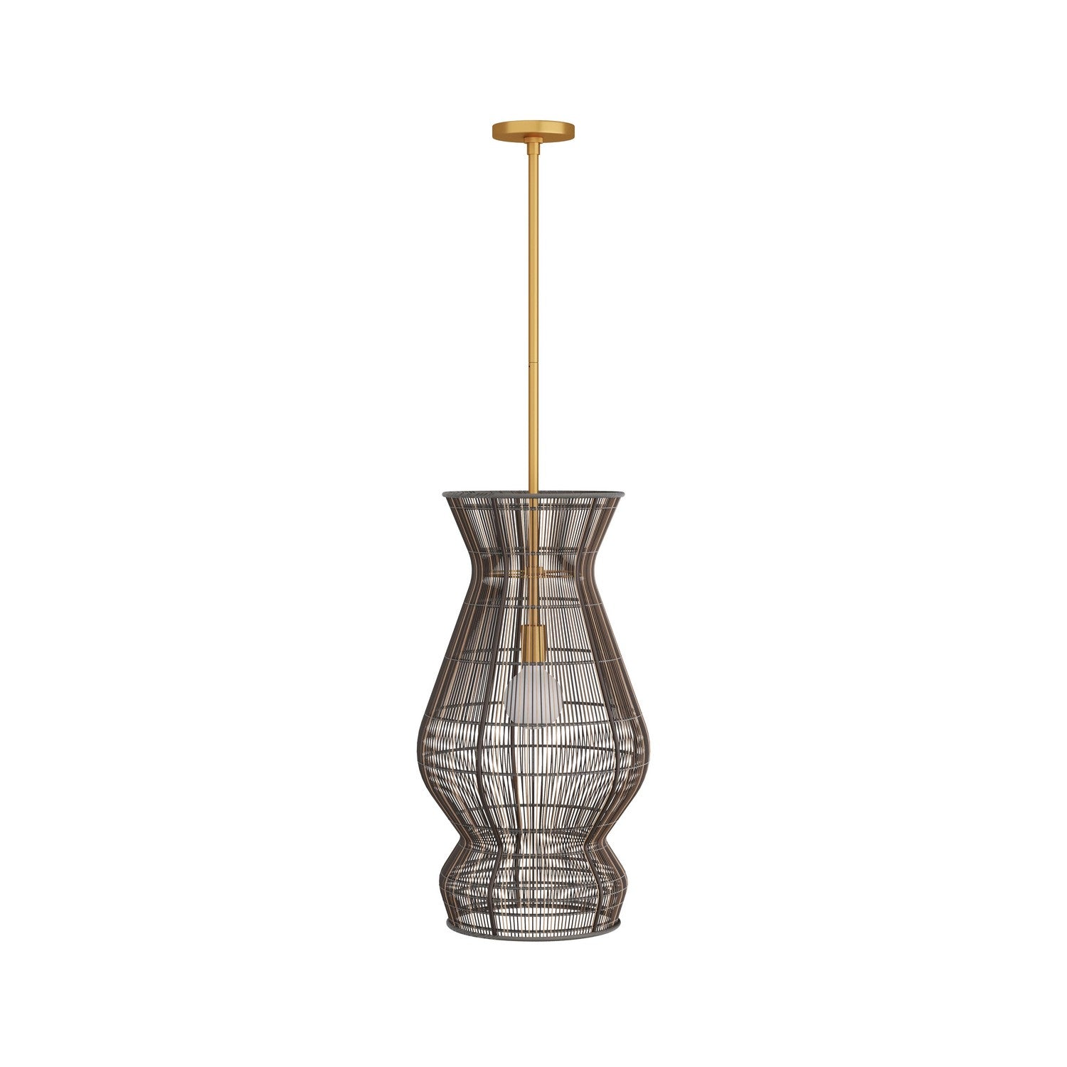 One Light Pendant from the Turks collection in Dark Brown Stained finish