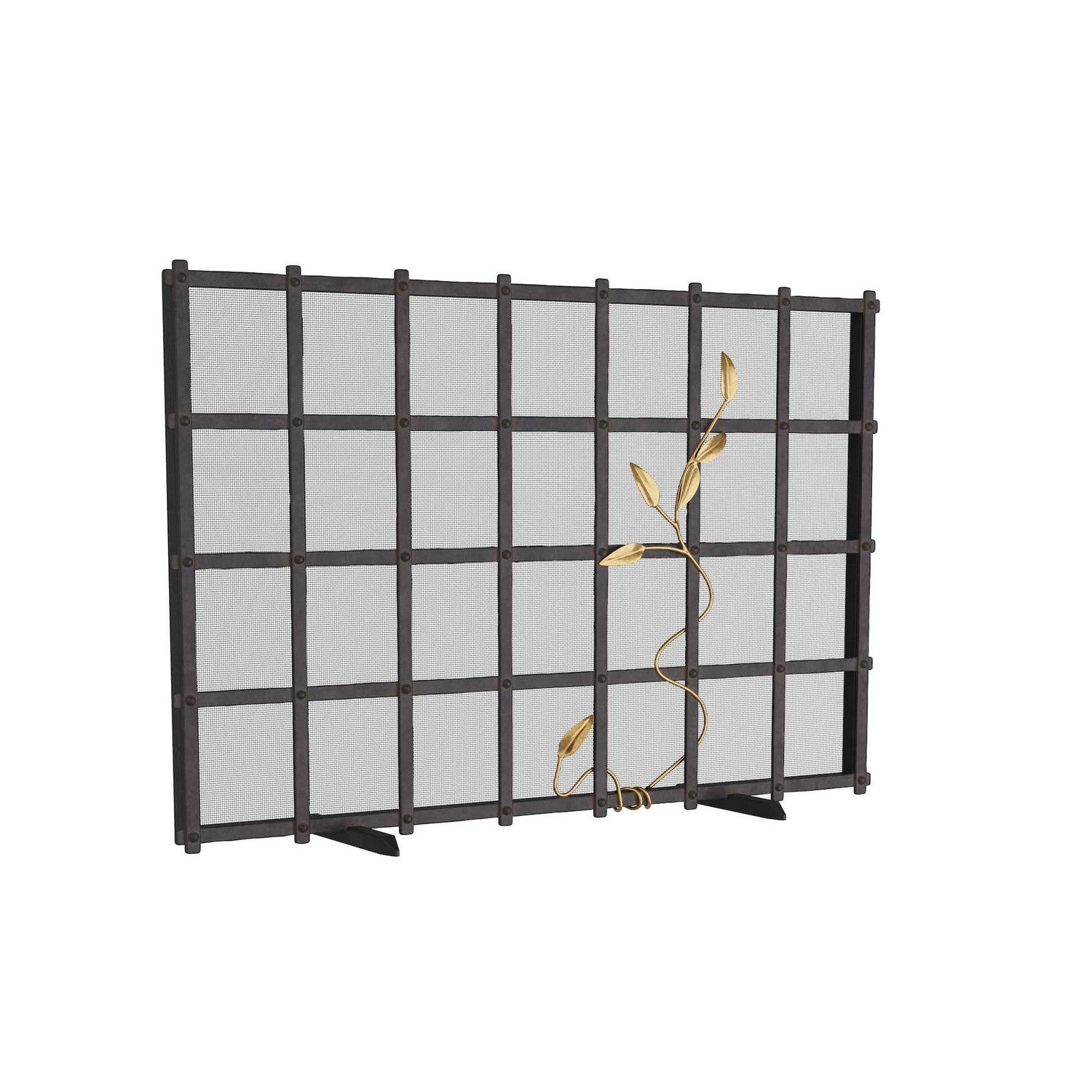 Fire Screen from the Rivet collection in Natural Iron finish